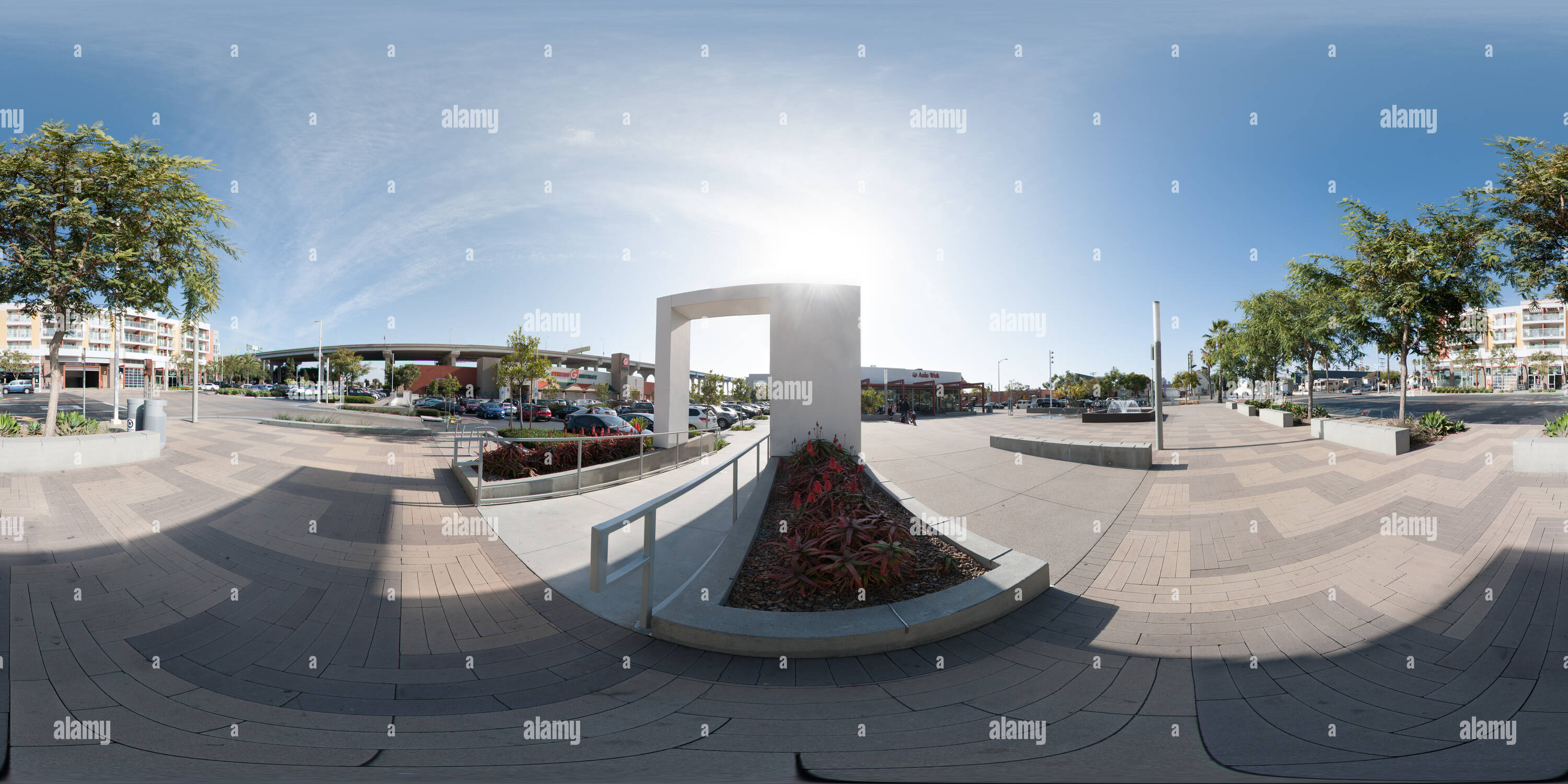 360 Grad Panorama Ansicht von Barrio Logan Plaza