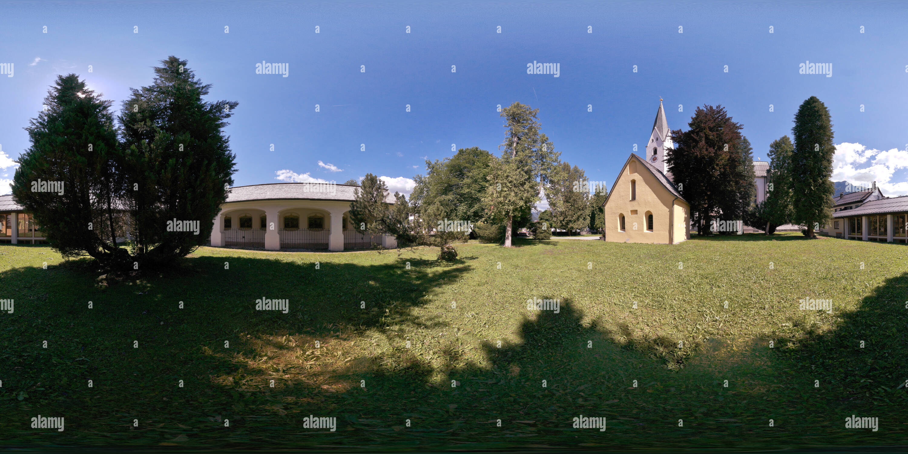 360 Grad Panorama Ansicht von Pfarrkirche St. Johannes Baptist, Oberstdorf, 2017-07