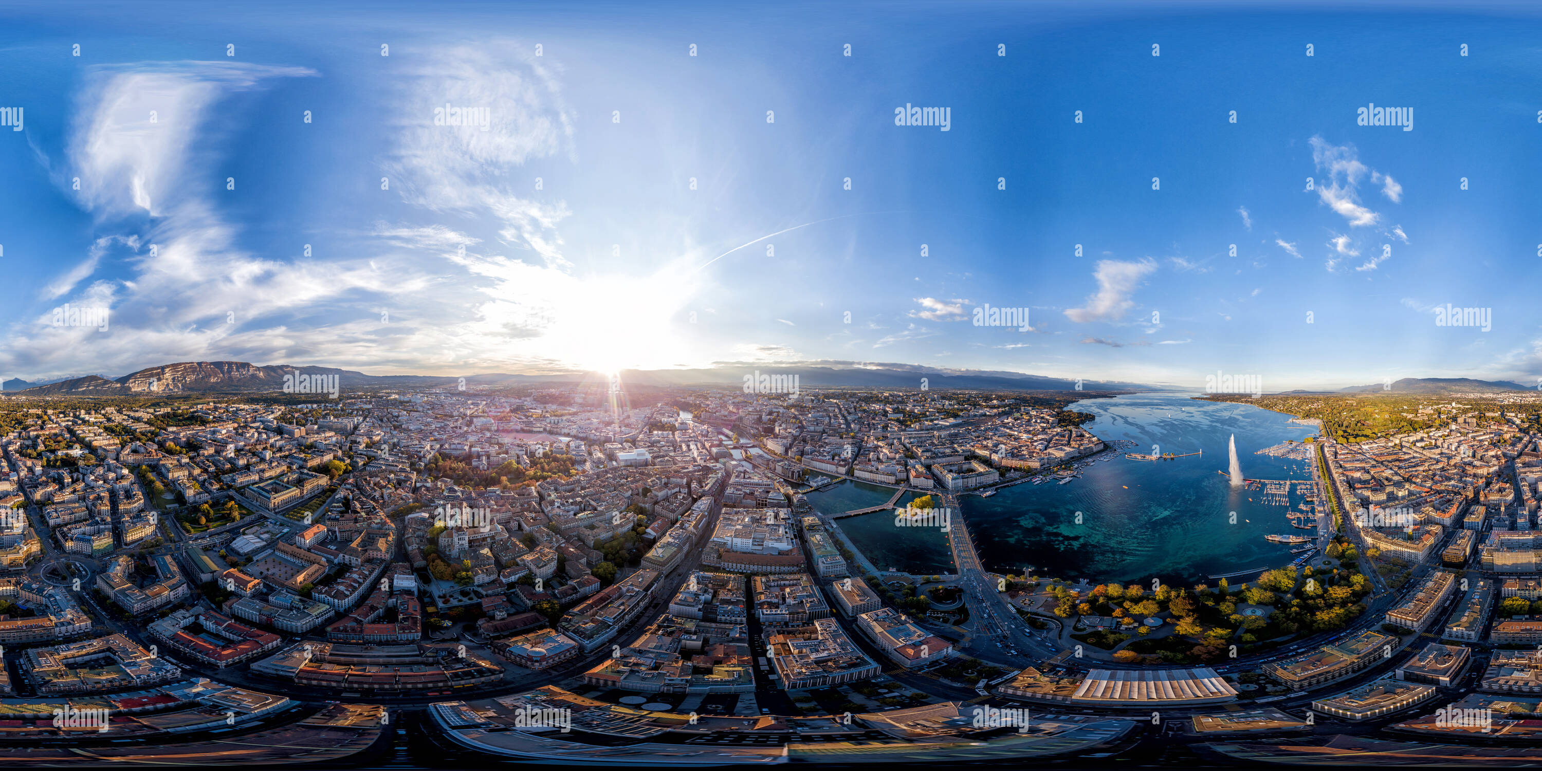 360 Ansicht Auf Genfer Altstadt 20 Gigapixel Panorama 360 Panorama 