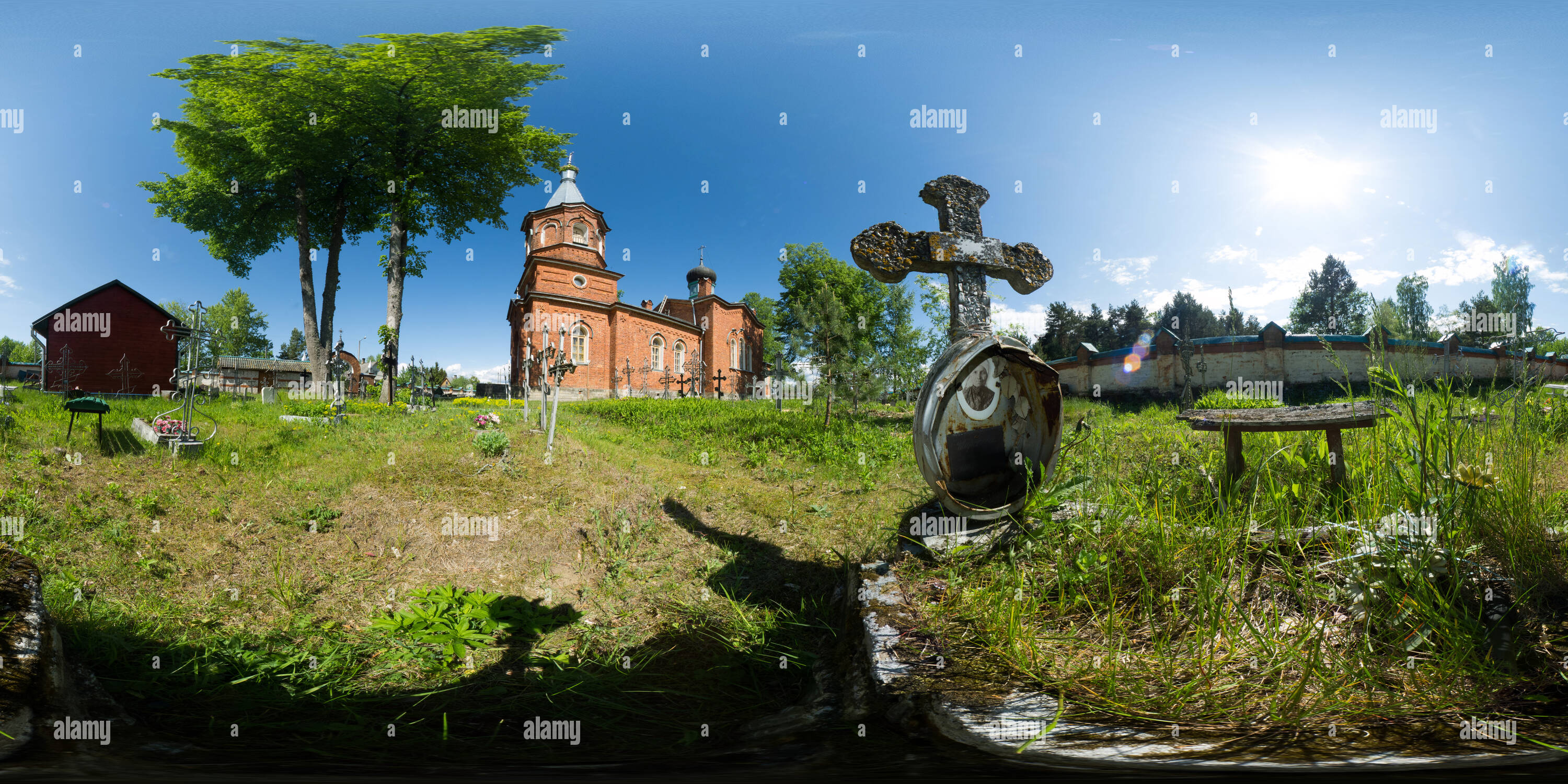 360 Grad Panorama Ansicht von Kirche am See peipus alajoee