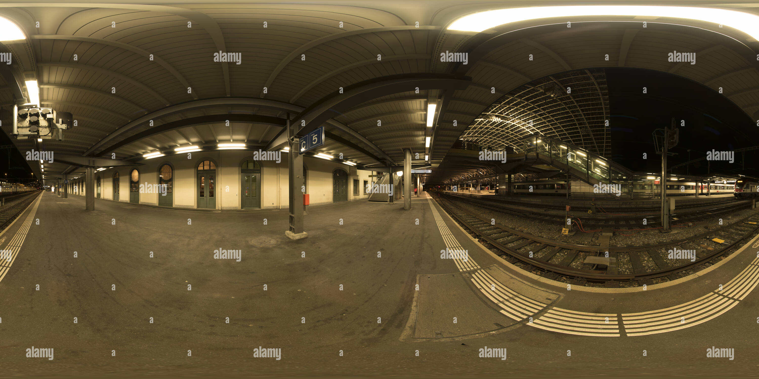 360 Grad Panorama Ansicht von Bahnhof Chur