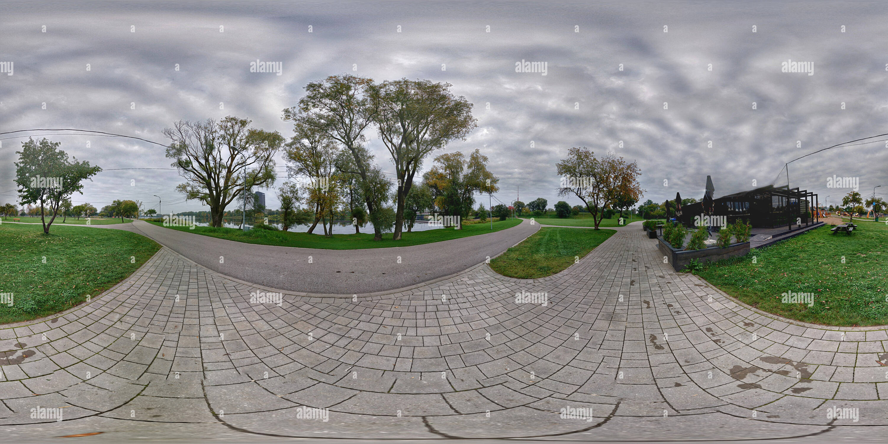 360 Grad Panorama Ansicht von Lucavsala Park