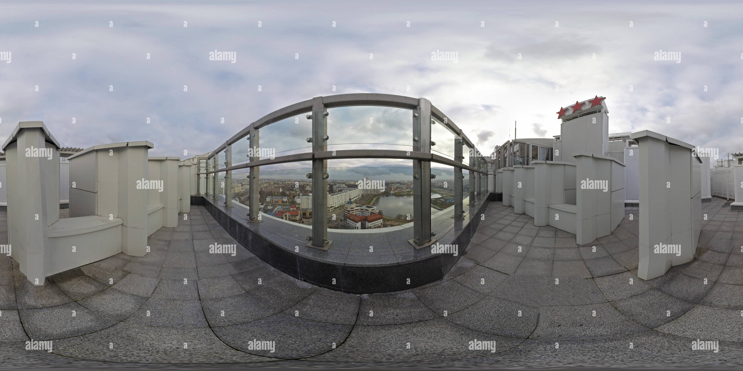 360 Grad Panorama Ansicht von Minsk skyline Form oben Hotel Belarus