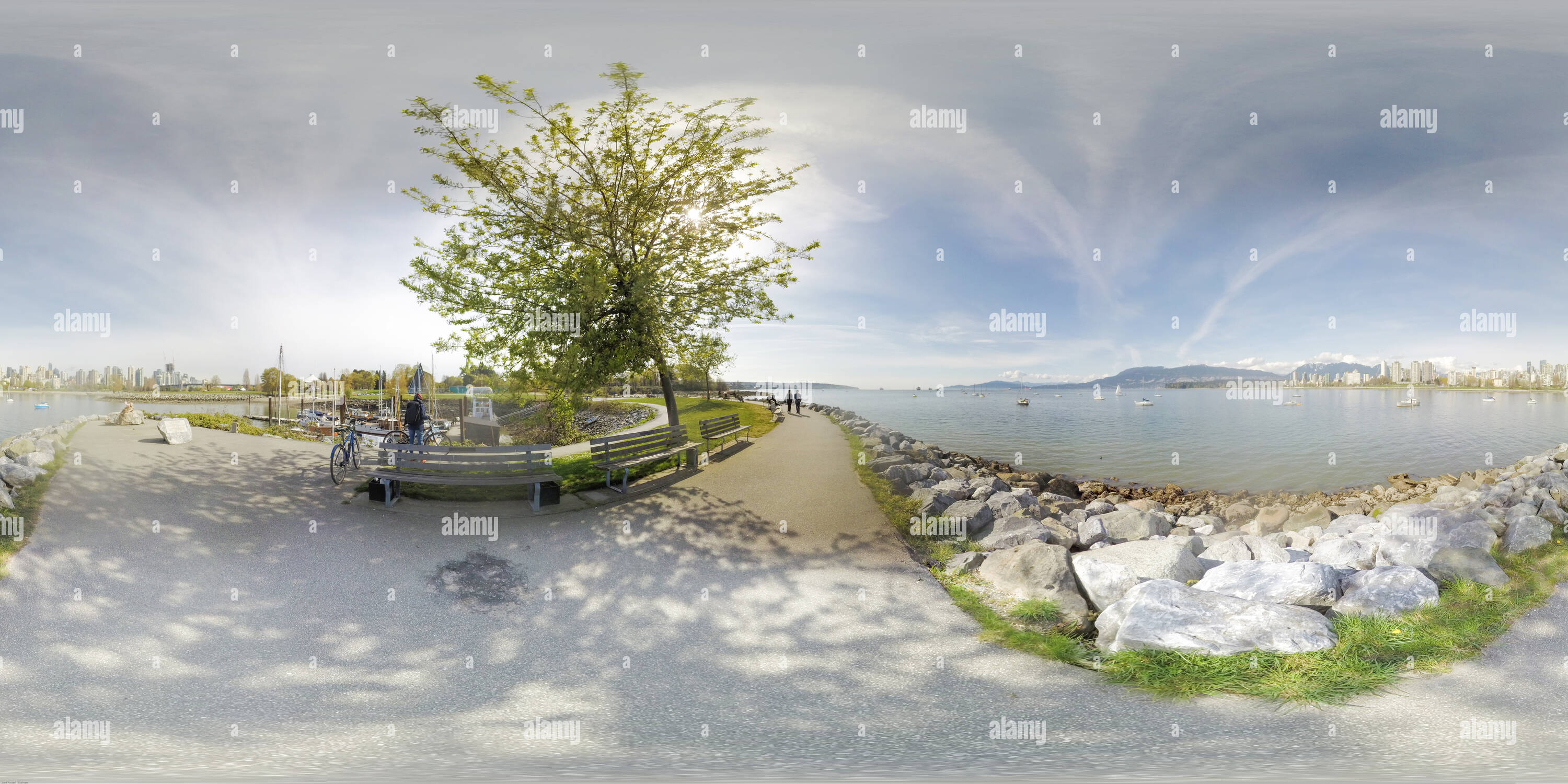 360 Grad Panorama Ansicht von Kitsilano Park, Vancouver, Kanada