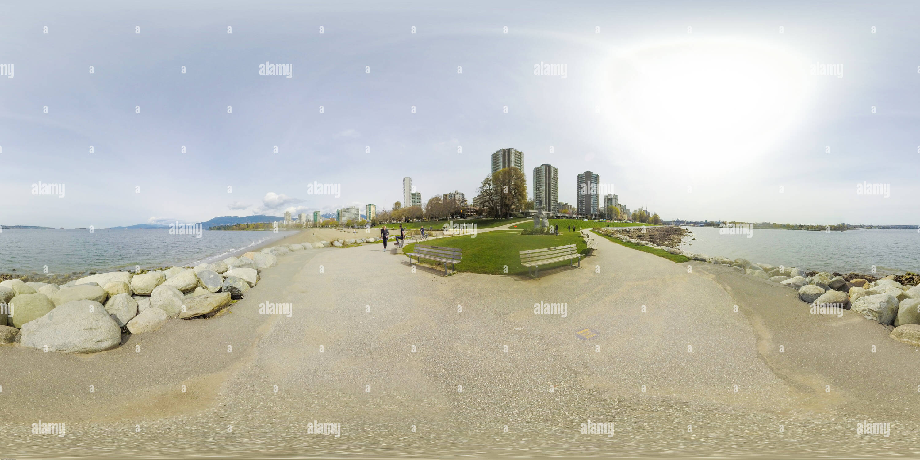 360 Grad Panorama Ansicht von English Bay Beach, Vancouver, Kanada