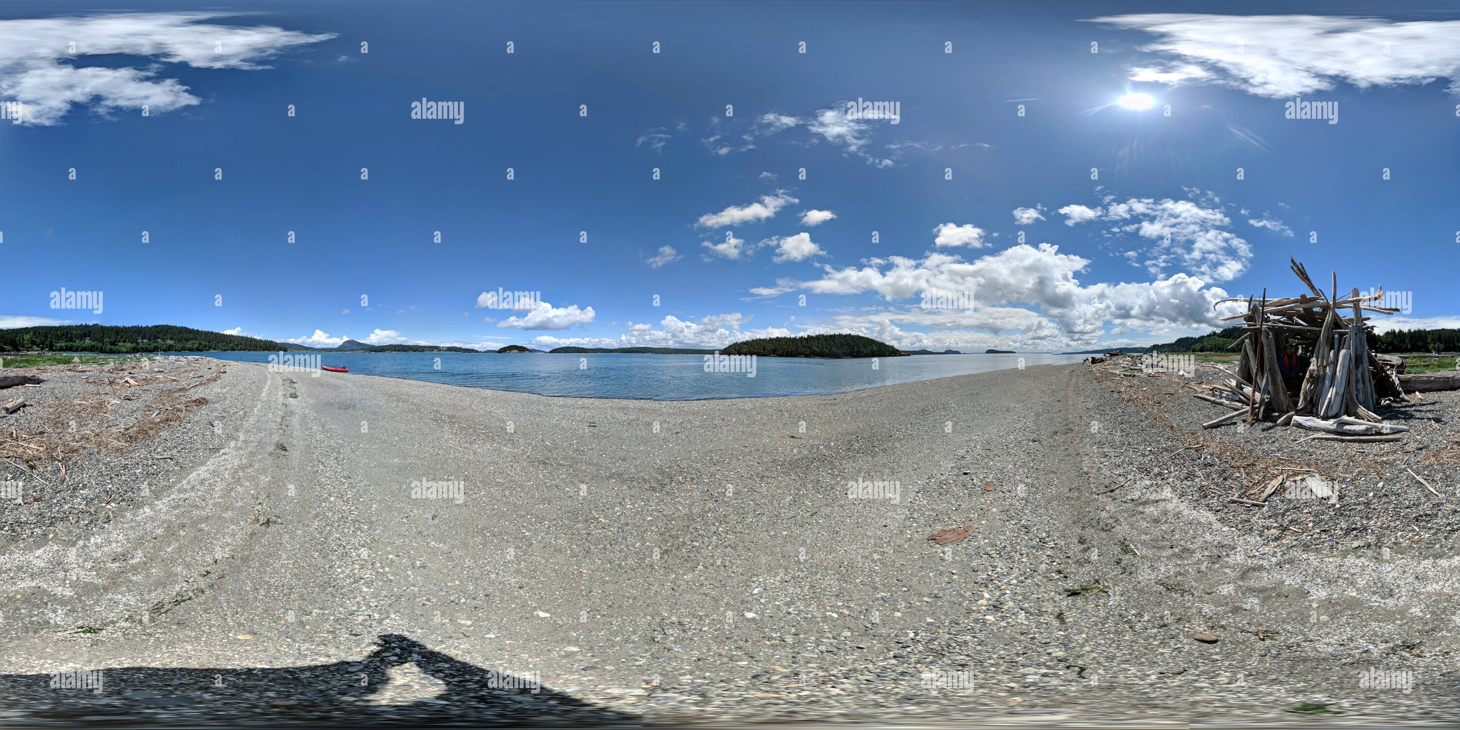 360 Grad Panorama Ansicht von Ben Urn Spit, Whidbey Island, WA