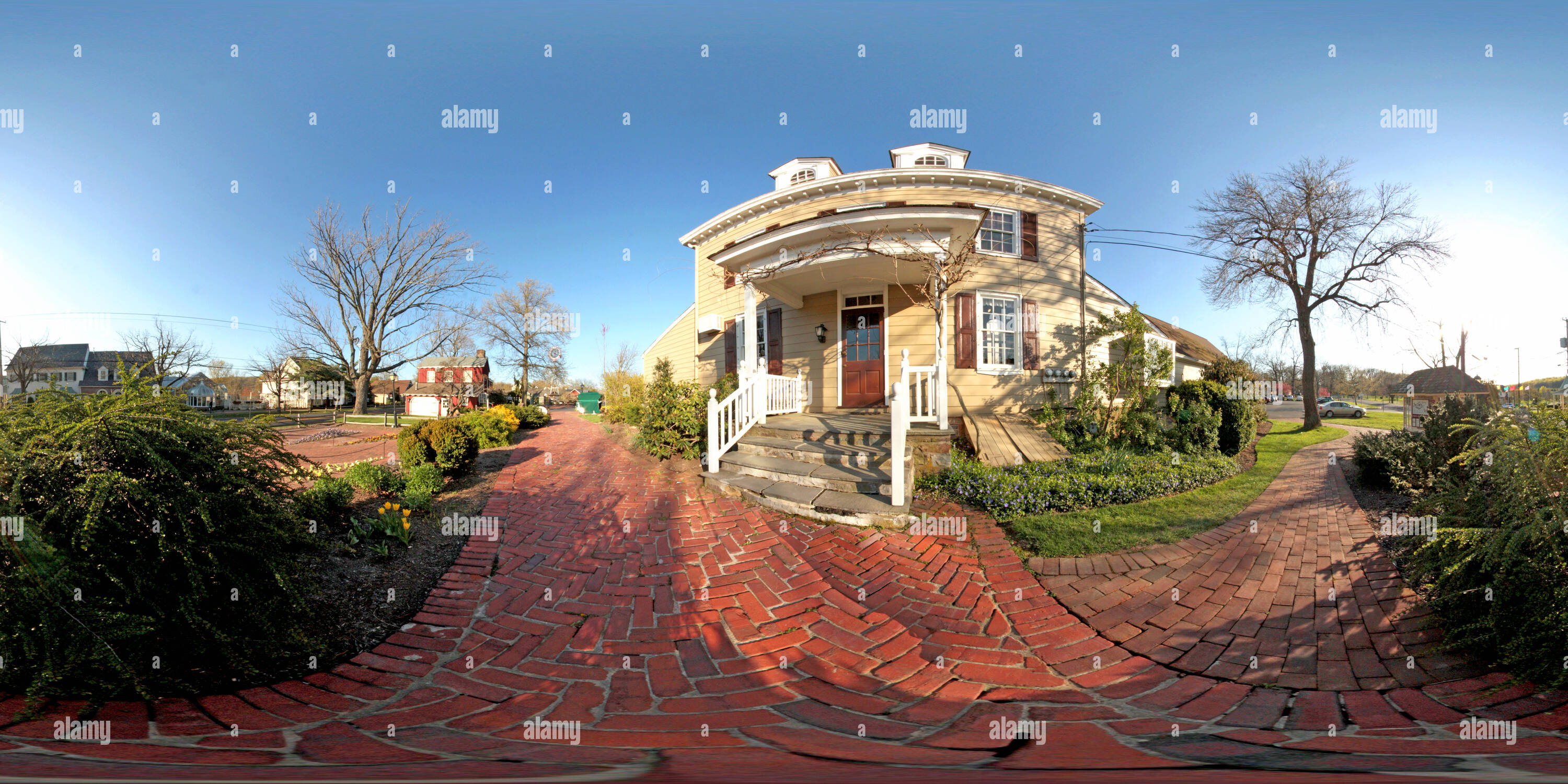 360 Grad Panorama Ansicht von Historische Bucks County - der pedlar Dorf