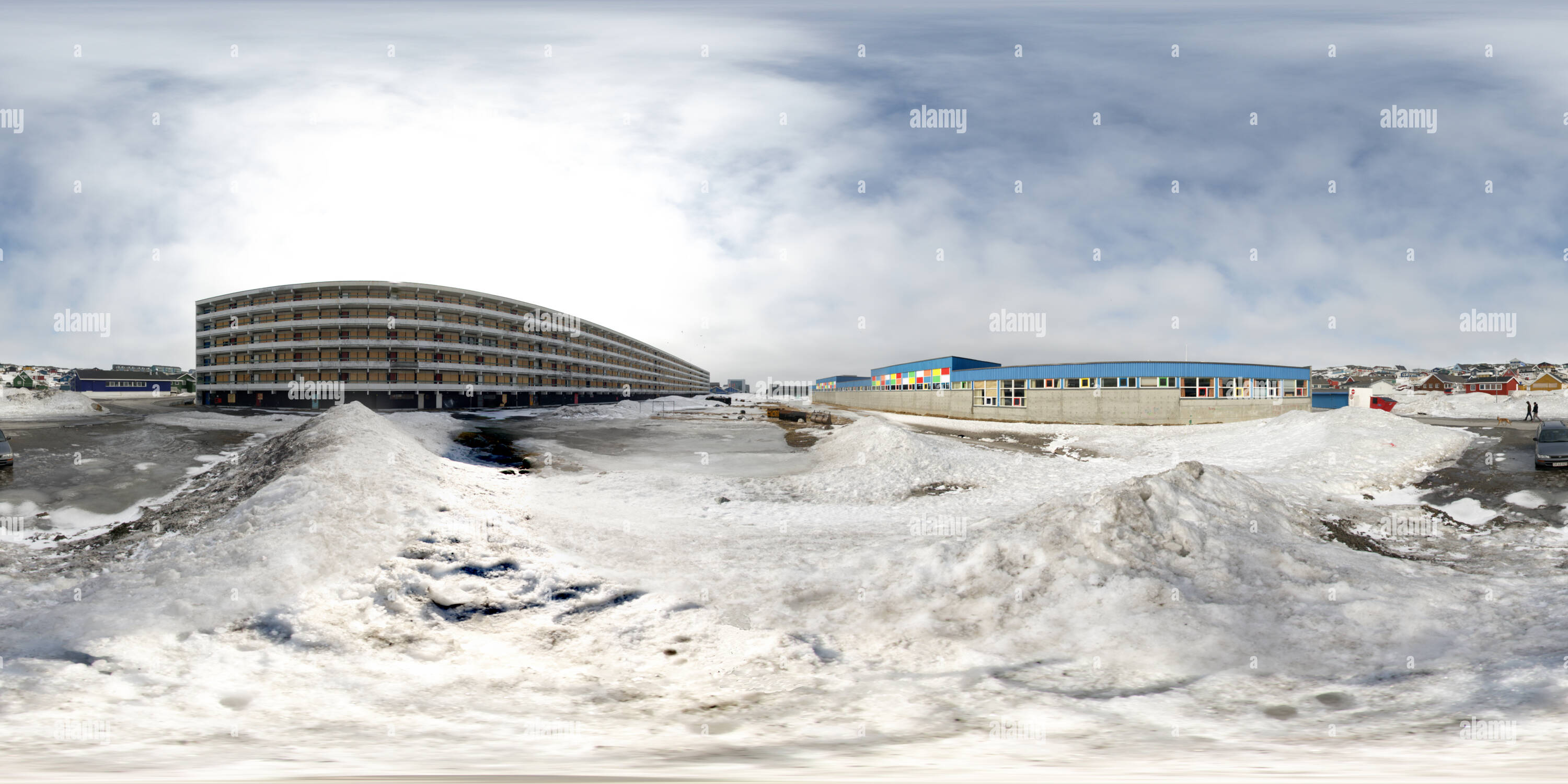 360 Grad Panorama Ansicht von Nuuk Apartment Block P