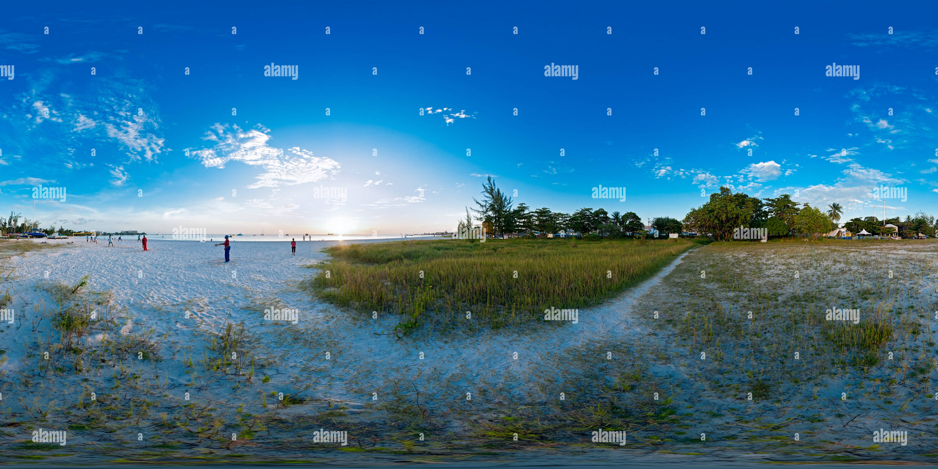 360 Grad Panorama Ansicht von Carlisle Bay Strand