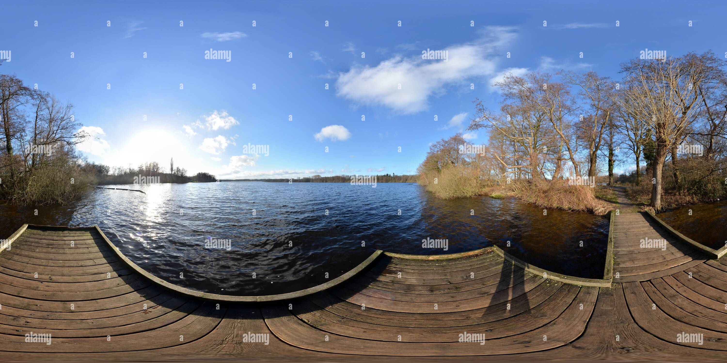 360 Grad Panorama Ansicht von Anleger am Krickenbecker See-hinsbecker Bruch