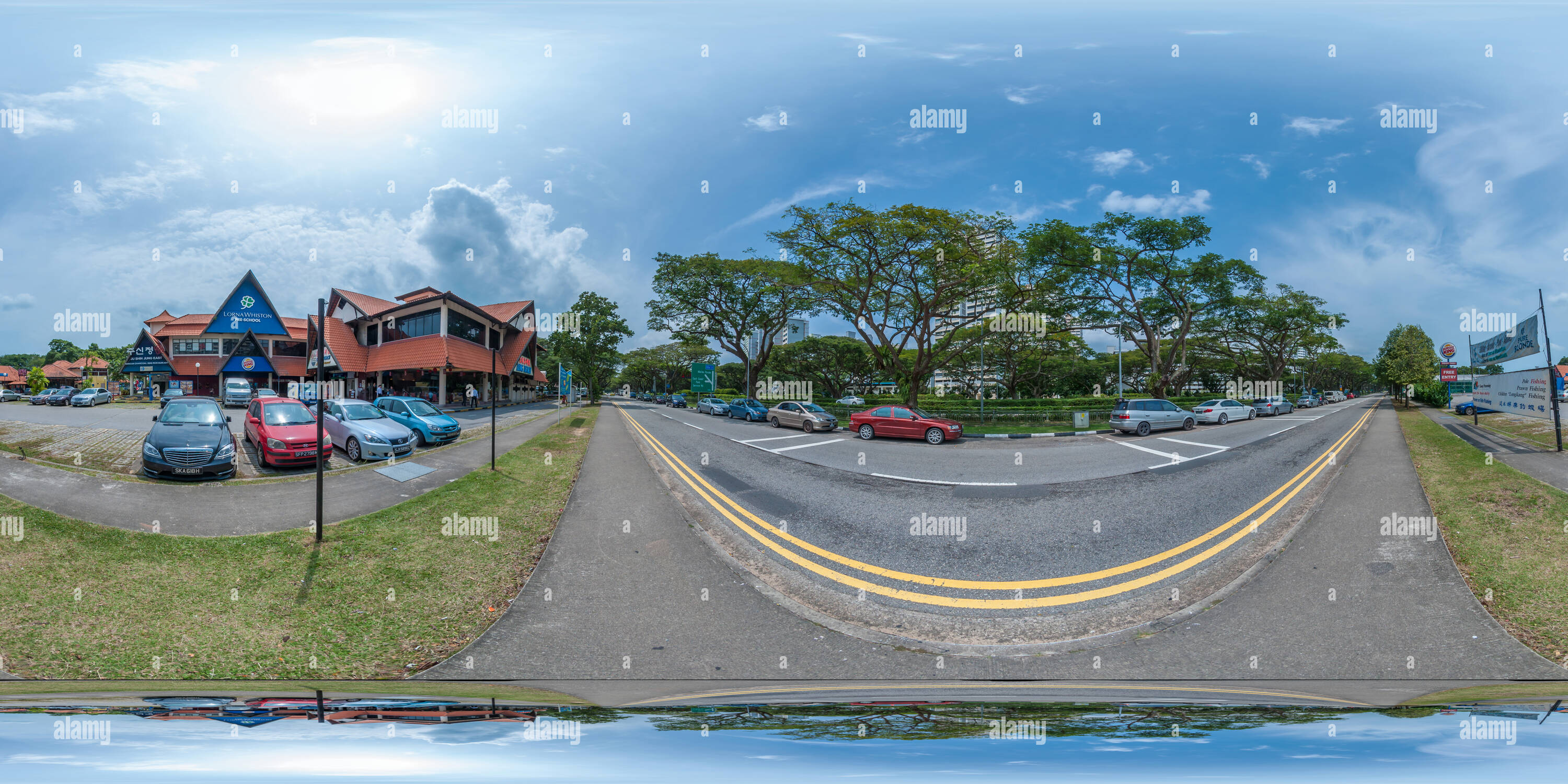 360 Grad Panorama Ansicht von Long Beach an der Ostküste von Singapur