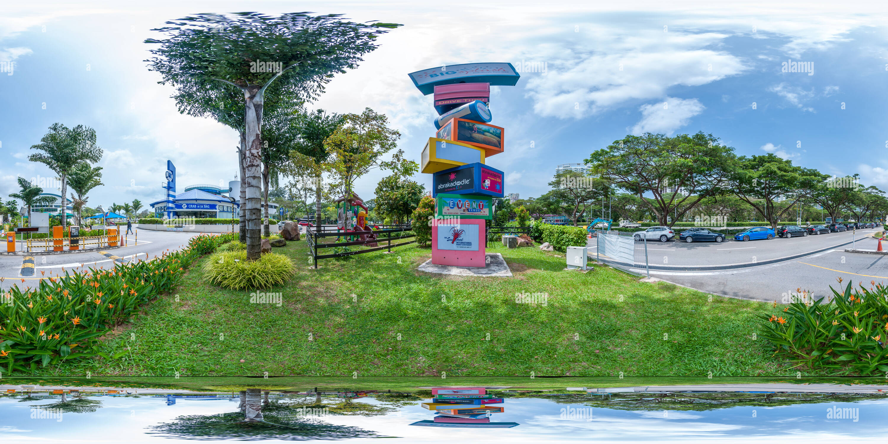 360 Grad Panorama Ansicht von Big Splash im East Coast Park Singapur
