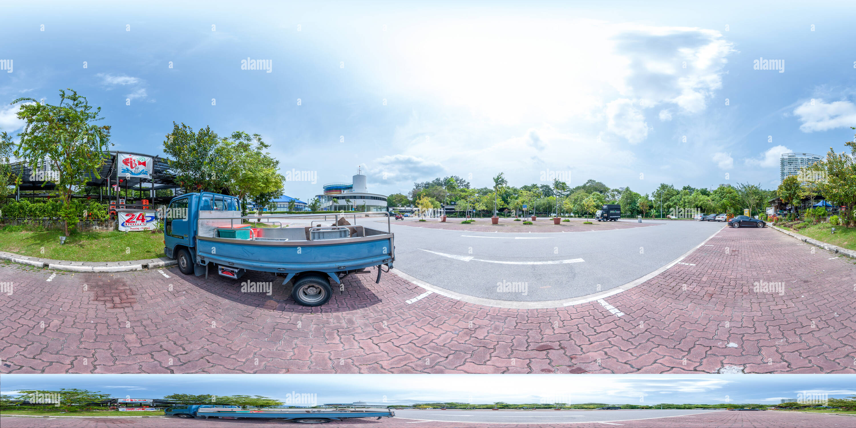 360 Grad Panorama Ansicht von Fisch@ Big Splash Ostküste Singapur