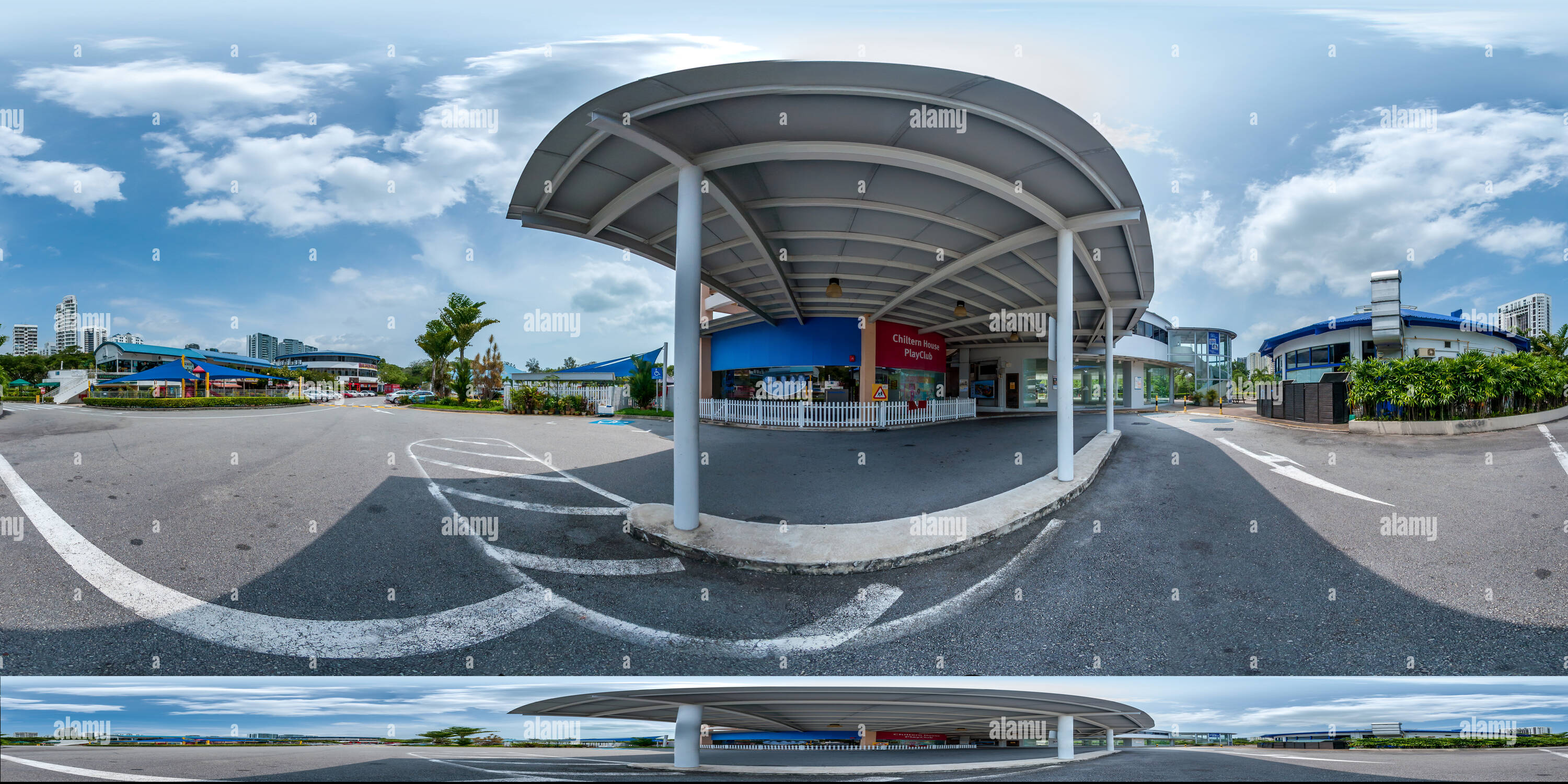 360 Grad Panorama Ansicht von Alphabet Playhouse @ Ostküste