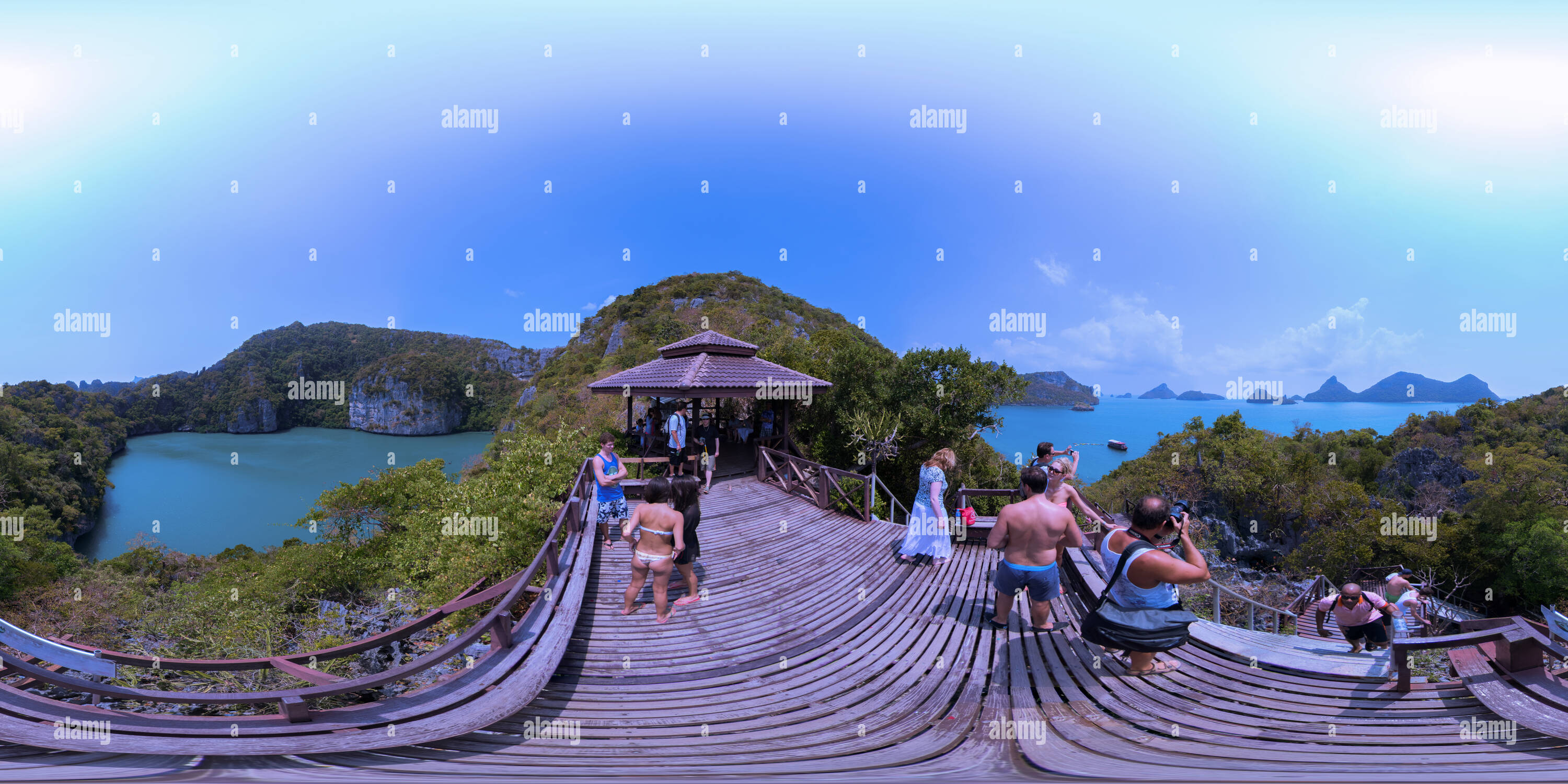 360 Grad Panorama Ansicht von "Talay Nai'Lagune in Koh Mae Koh ist., Ang Thong National Marine Park, Thailand