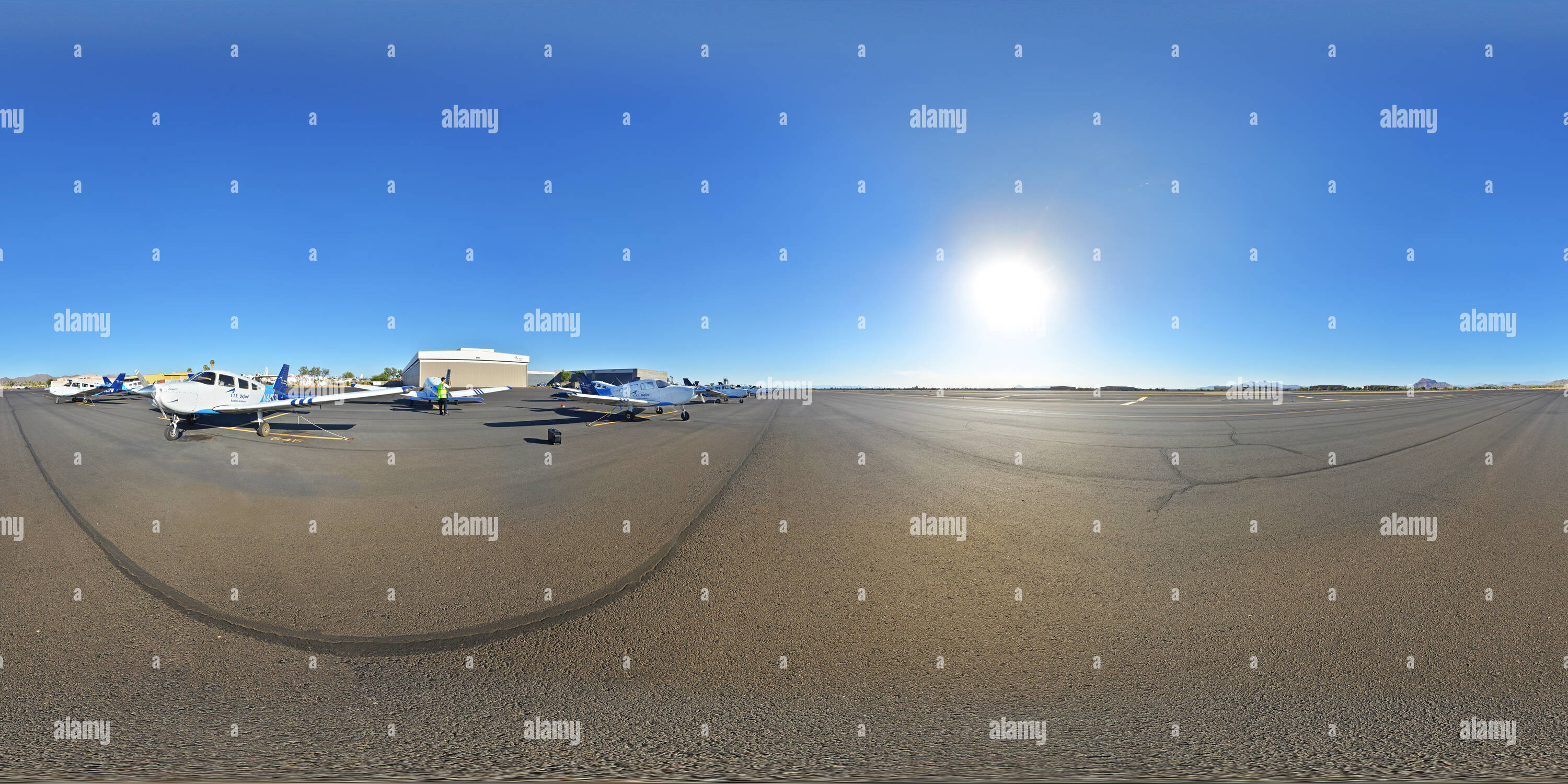 360 Grad Panorama Ansicht von Falcon Feld Mesa, CAE OAA Piper Bogenschützen