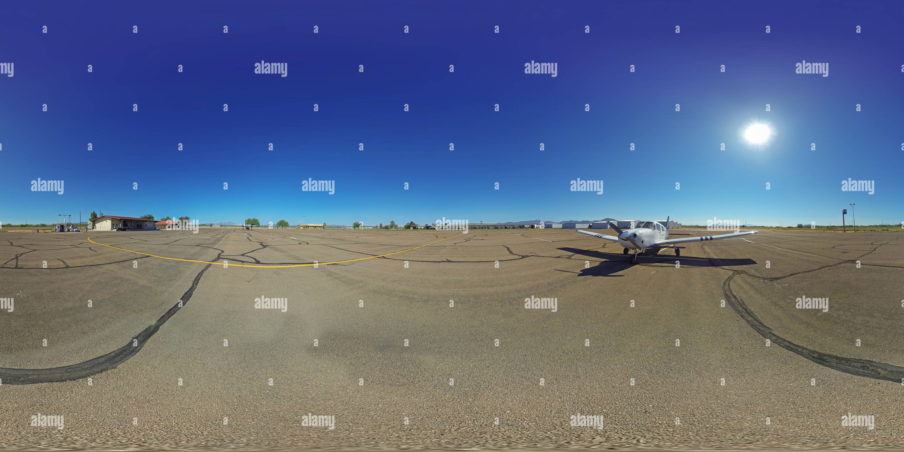 360 Grad Panorama Ansicht von Tucson Ryan Flughafen, Piper Archer TX/PA-28