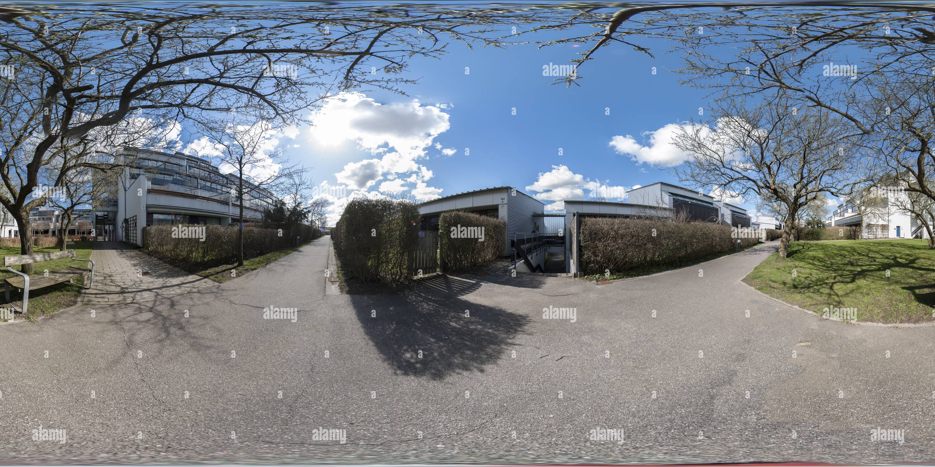 360 Grad Panorama Ansicht von Aarhus. Versuchen Sie zuerst, mit freier Hand Pano