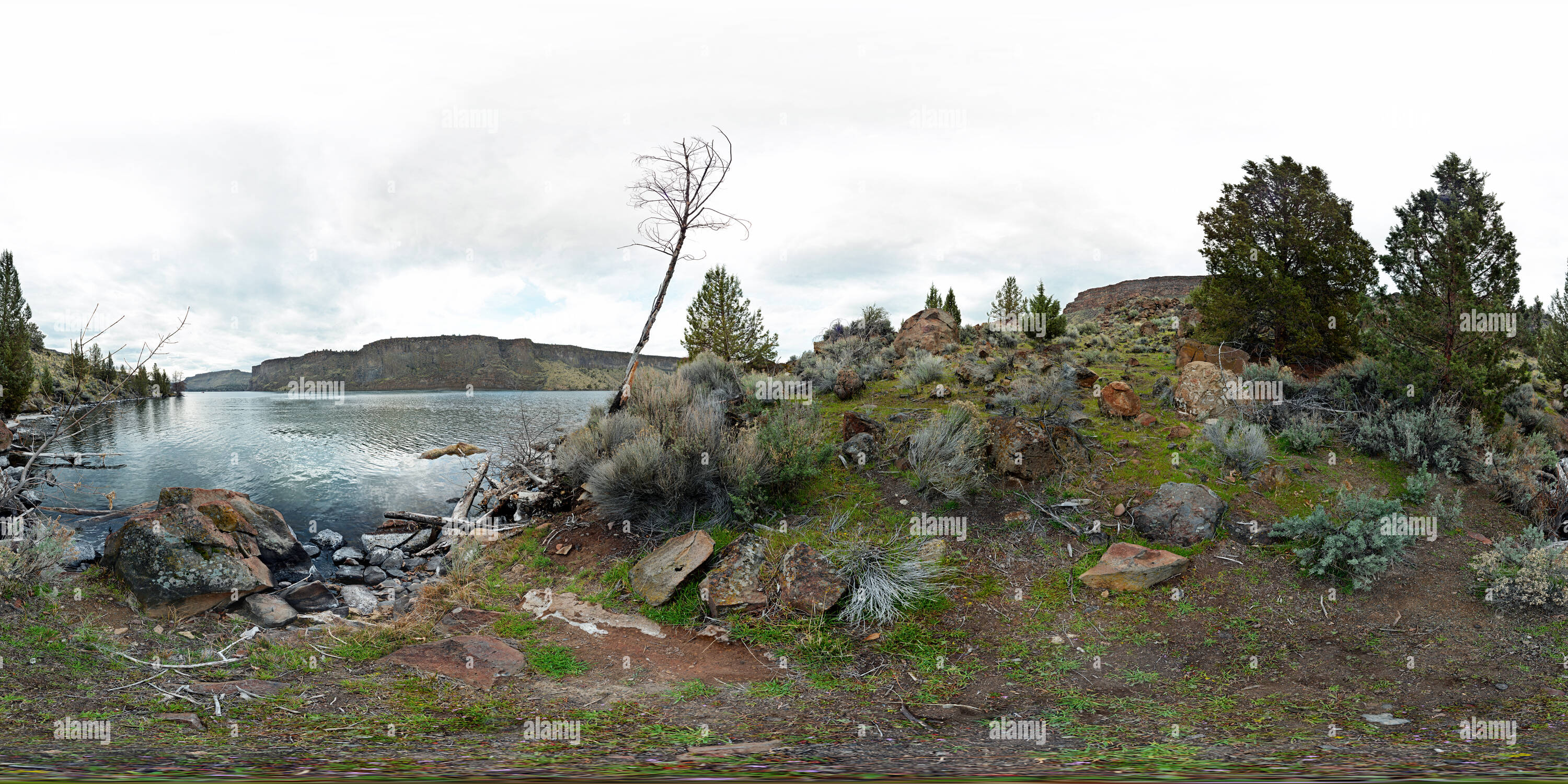 360 Grad Panorama Ansicht von See Billy Chinook, Cove Palisades State Park