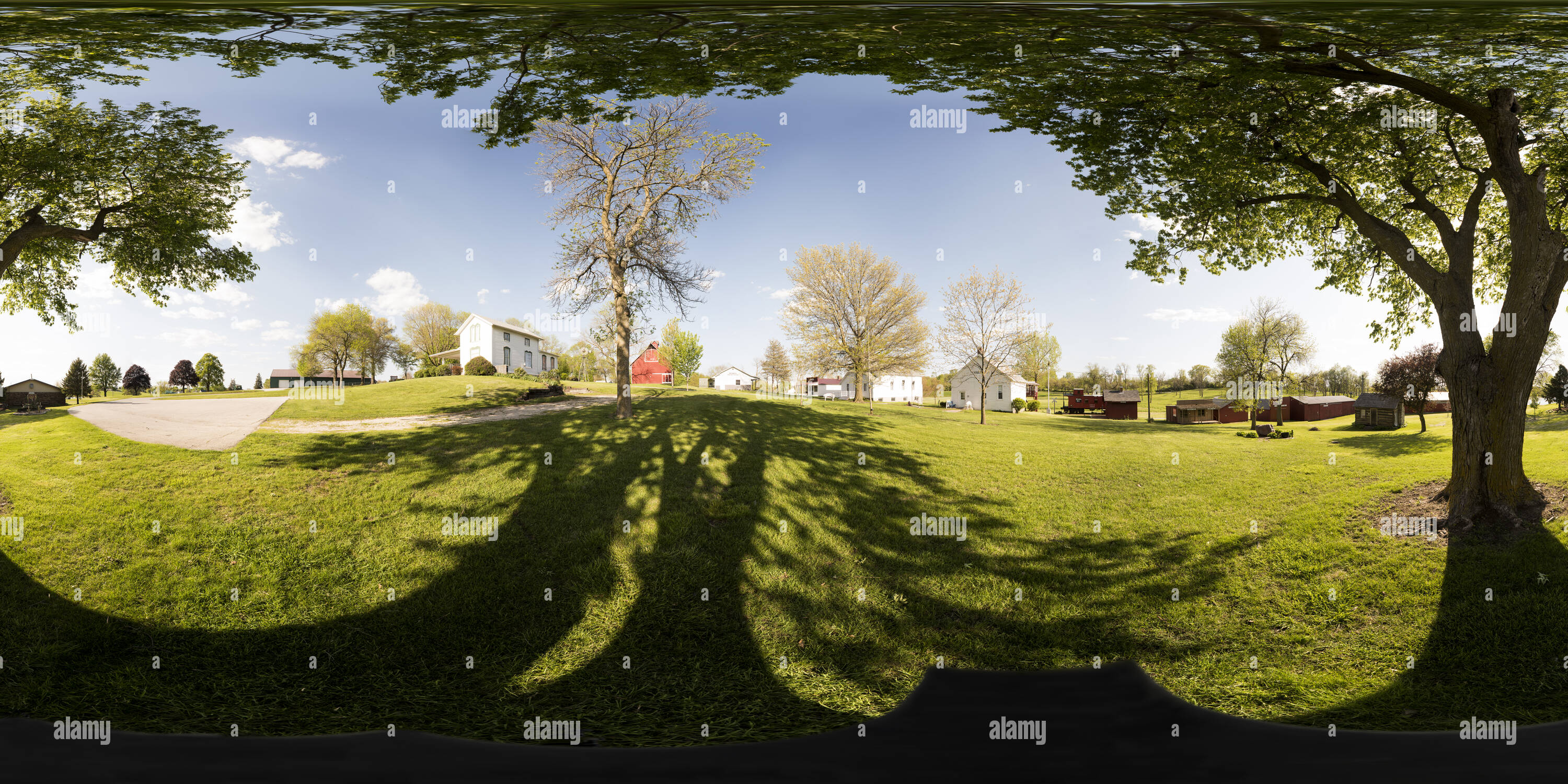 360 Grad Panorama Ansicht von Union County Historical Village. Creston, Iowa