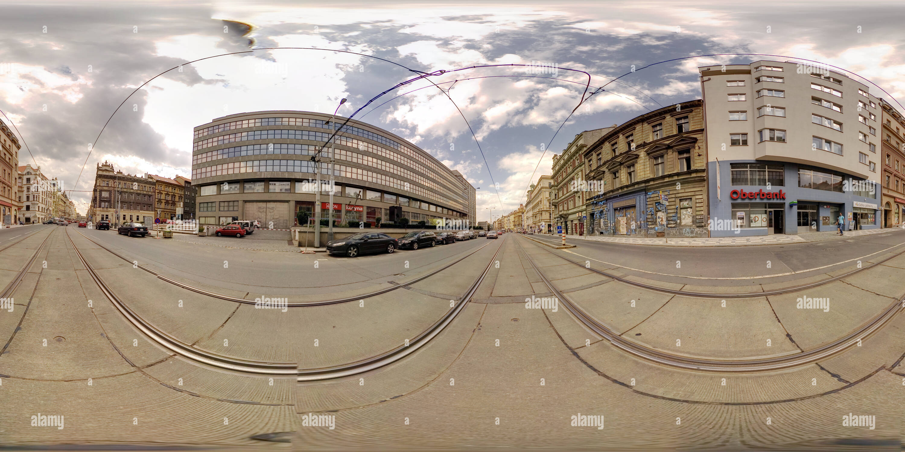 360 Grad Panorama Ansicht von National Gallery, veletrzni Palac, Dukelskych Hrdinu Prag - Sommer 64