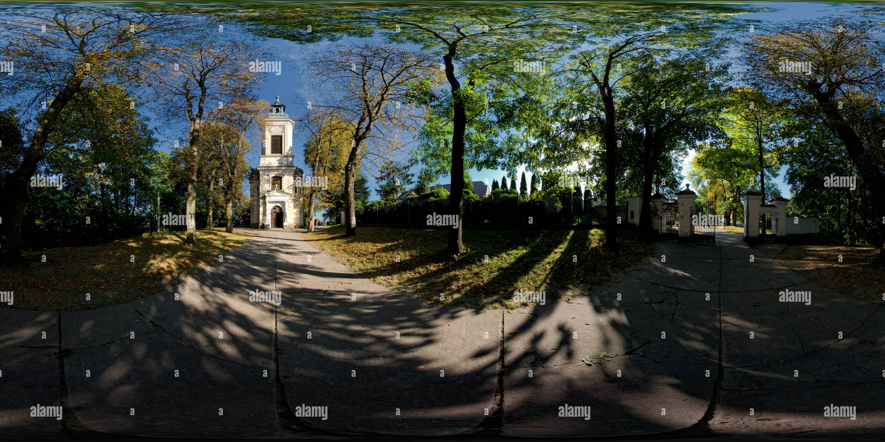 360 Grad Panorama Ansicht von Kościół parafialny pw. Przemienienia Czersku Pańskiego w