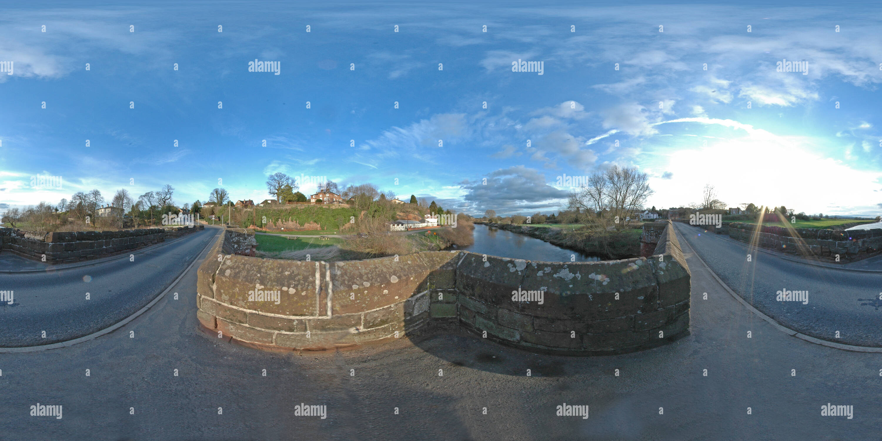 360 Grad Panorama Ansicht von - Farndon-Bridge Farndon-Cheshire-UK