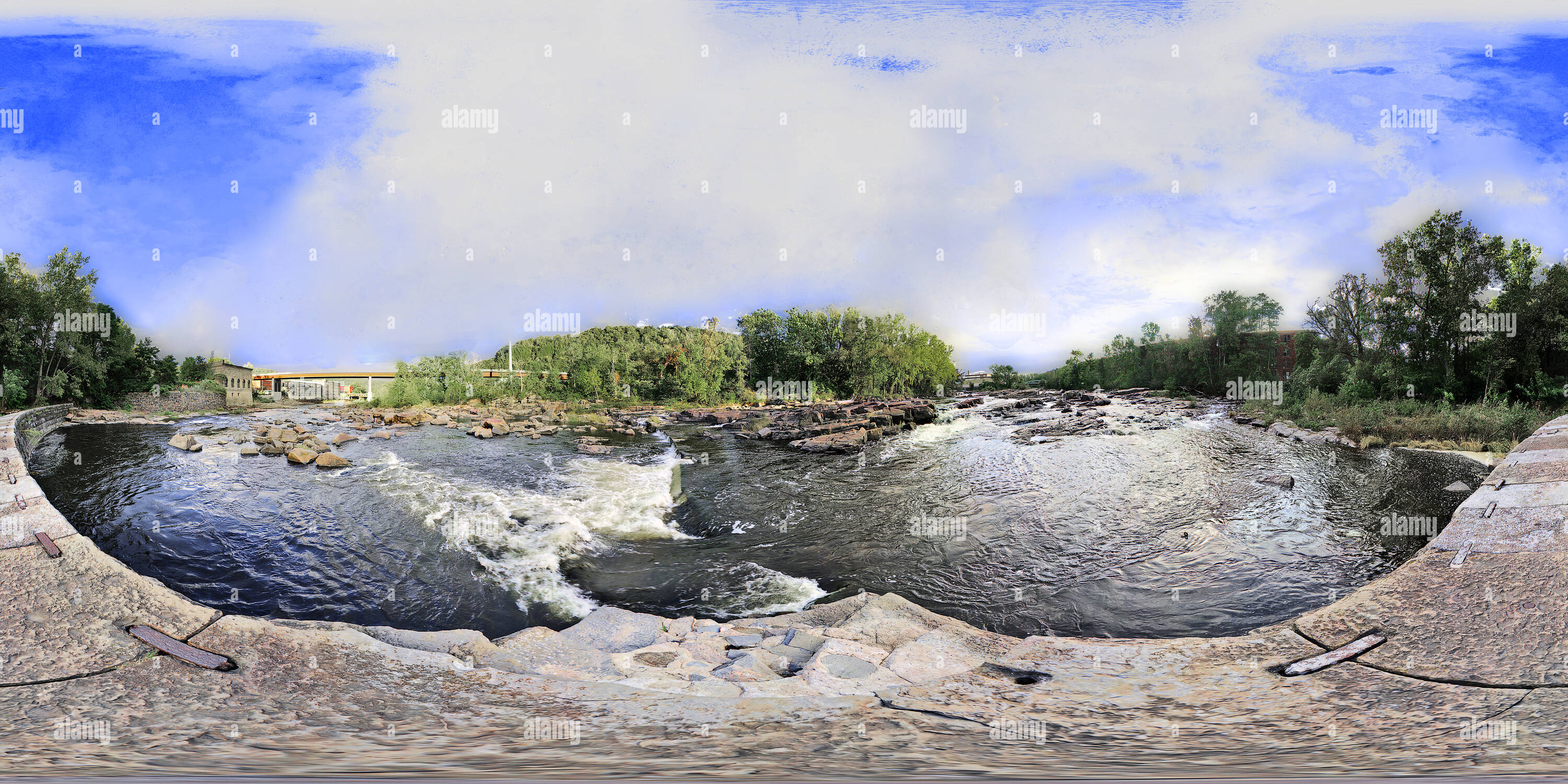 360 Grad Panorama Ansicht von Mohawk River Rapids