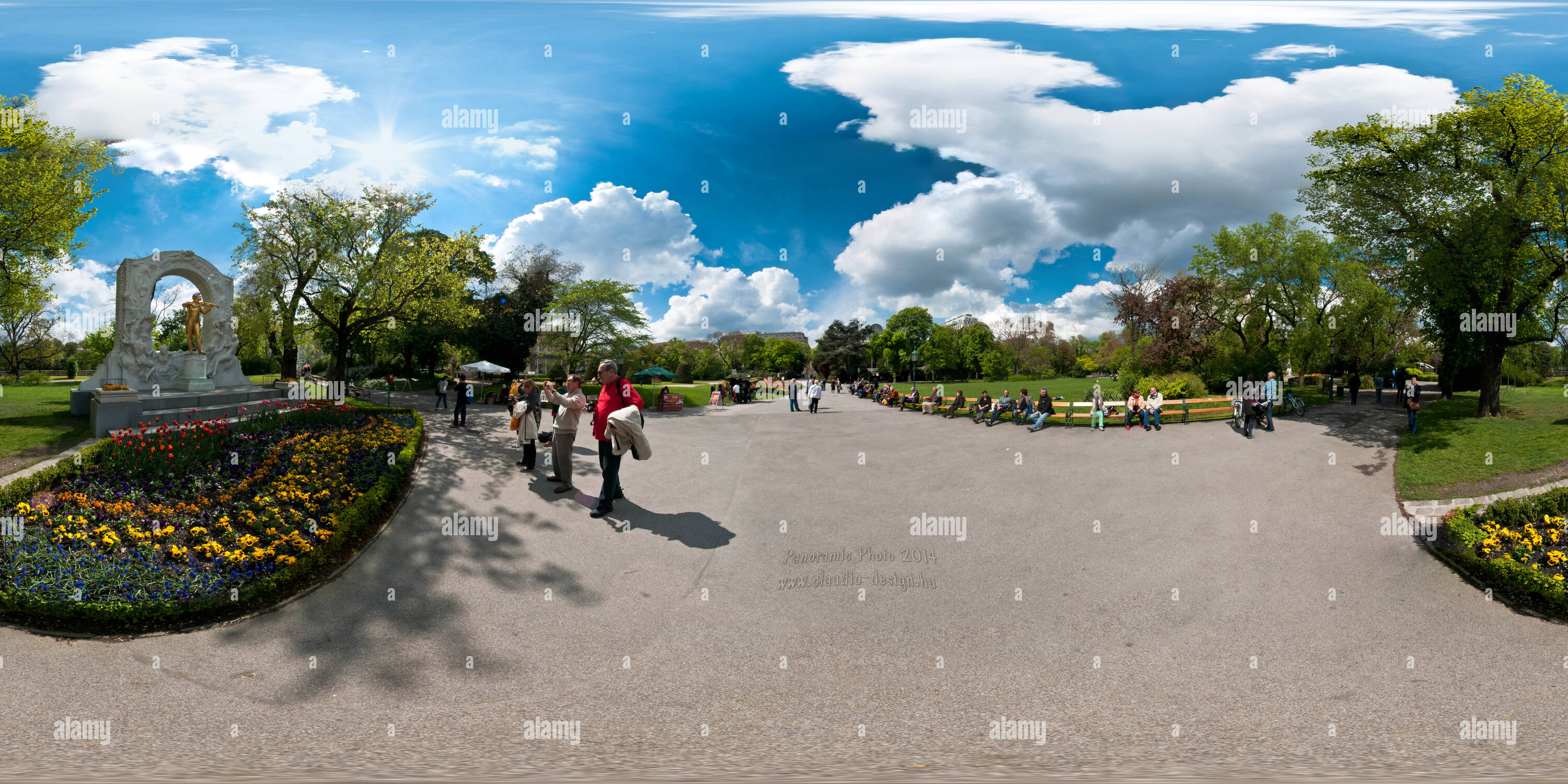 360 Grad Panorama Ansicht von Stadtpark Wien - Johann Strauss