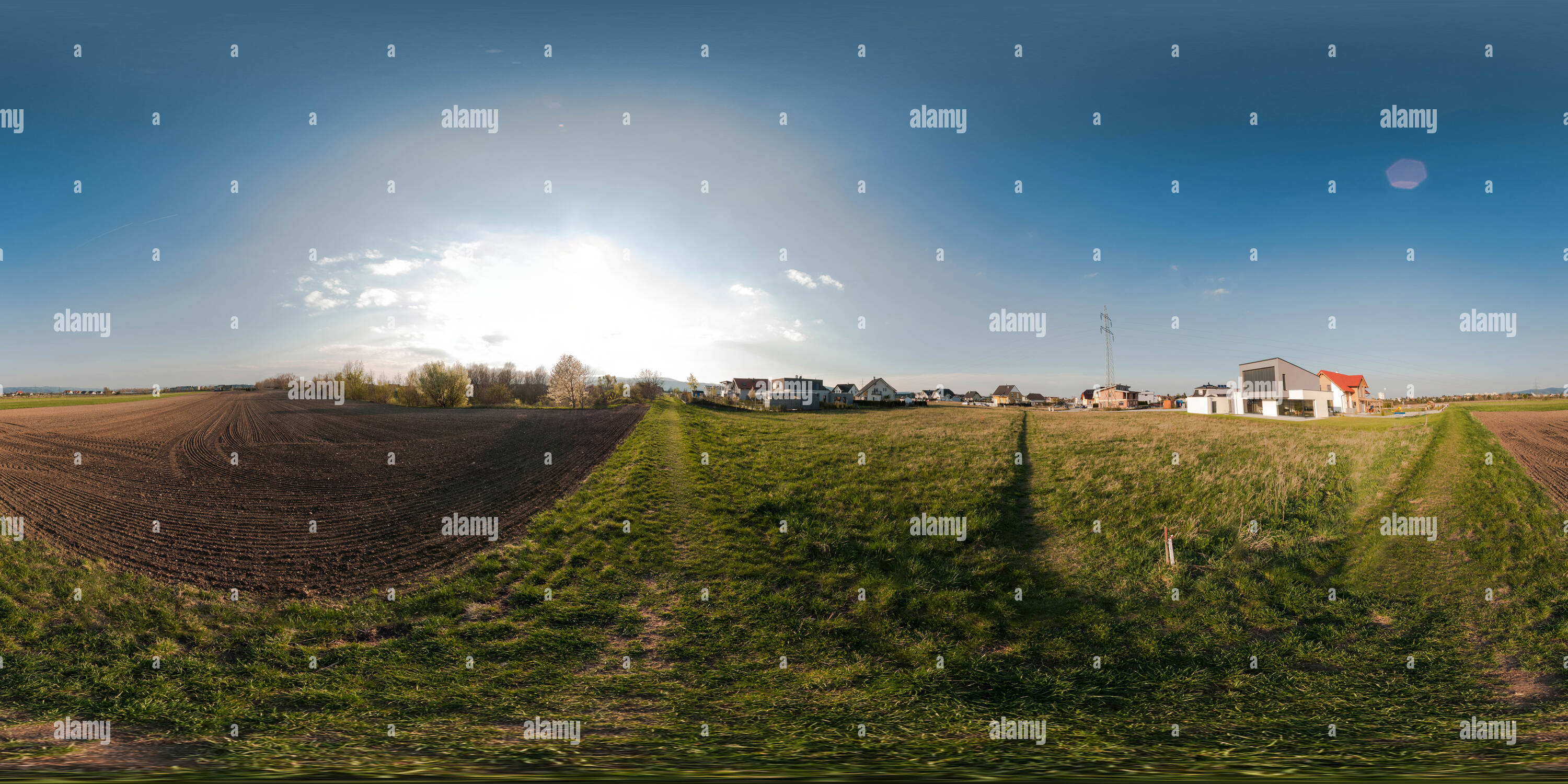 360 Grad Panorama Ansicht von Panoramablick auf das Feld