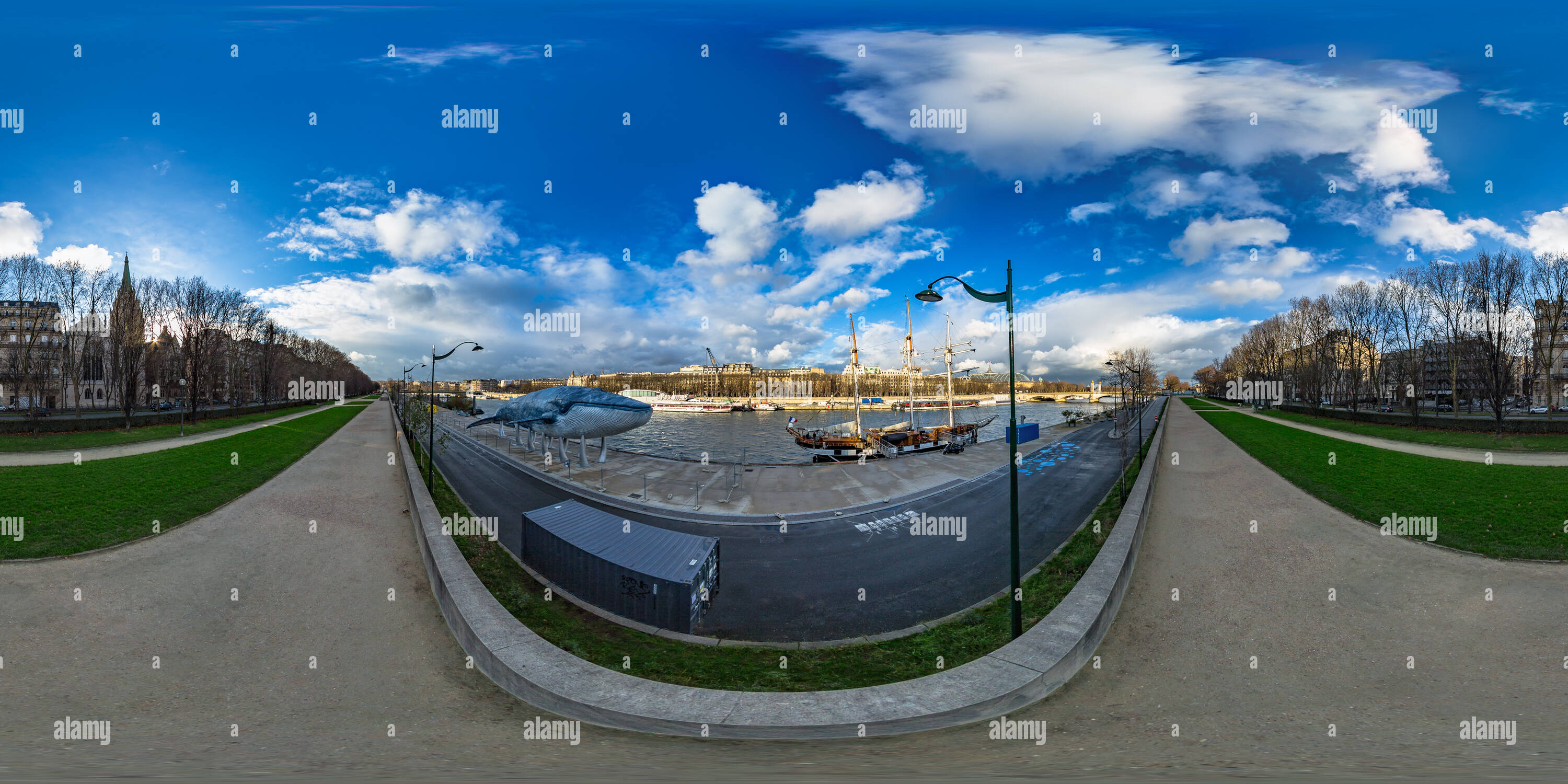 360 Grad Panorama Ansicht von Port du Gros Caillou - Seine - Paris - Frankreich