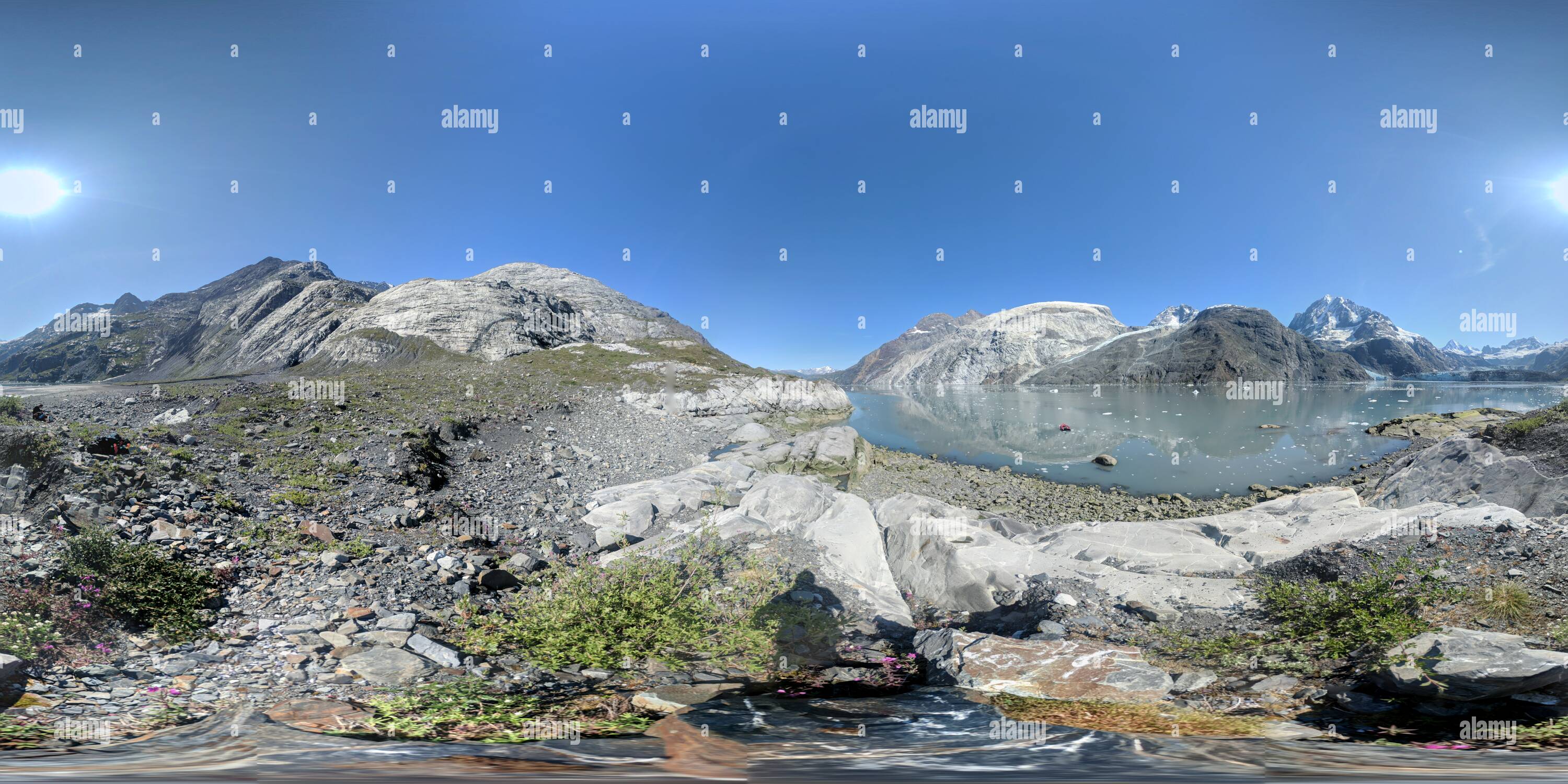 360 Grad Panorama Ansicht von John Hopkins Gletscher, Glacier Bay Nationalpark, Alaska