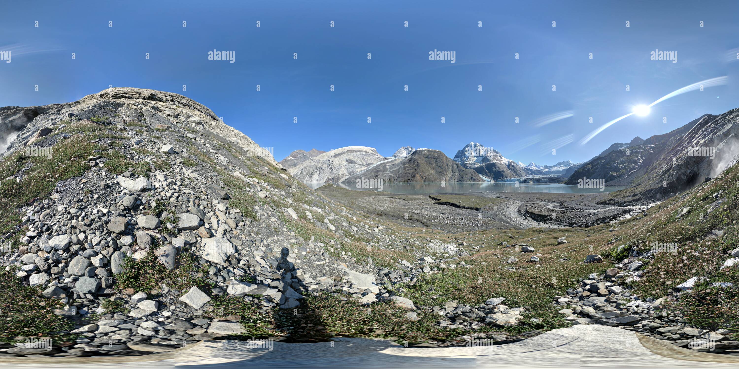 360 Grad Panorama Ansicht von John Hopkins Gletscher, Glacier Bay Nationalpark, Alaska