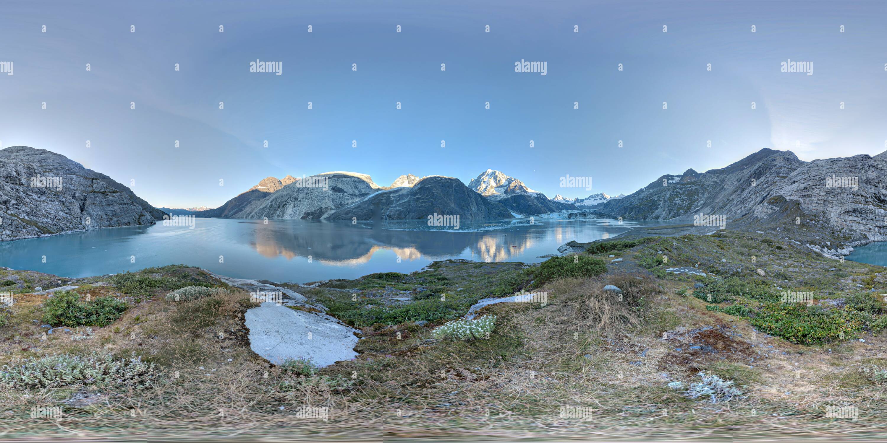 360 Grad Panorama Ansicht von John Hopkins Gletscher, Glacier Bay Nationalpark, Alaska