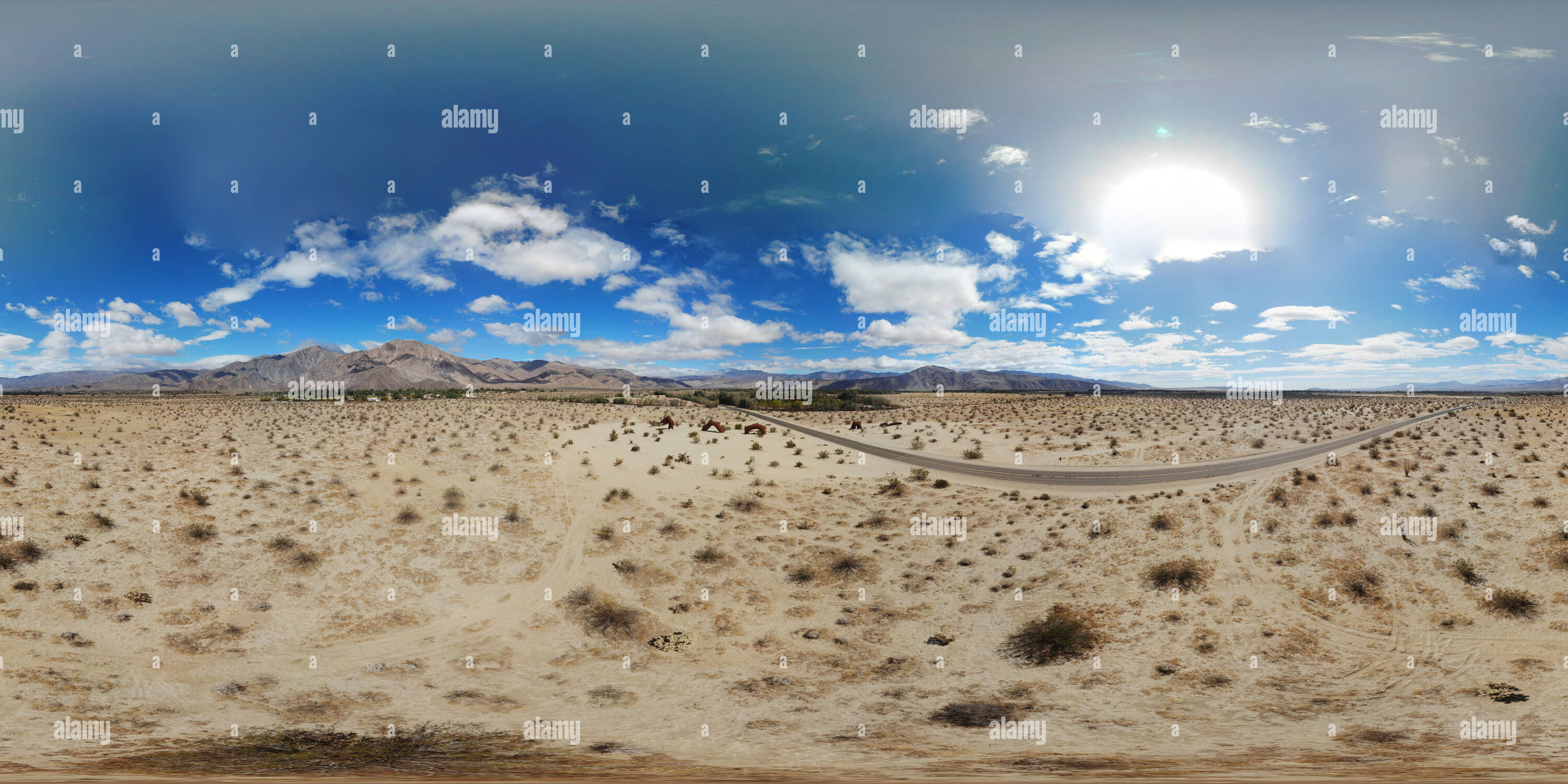 360 Grad Panorama Ansicht von Borrego Springs CA, Sea Dragon