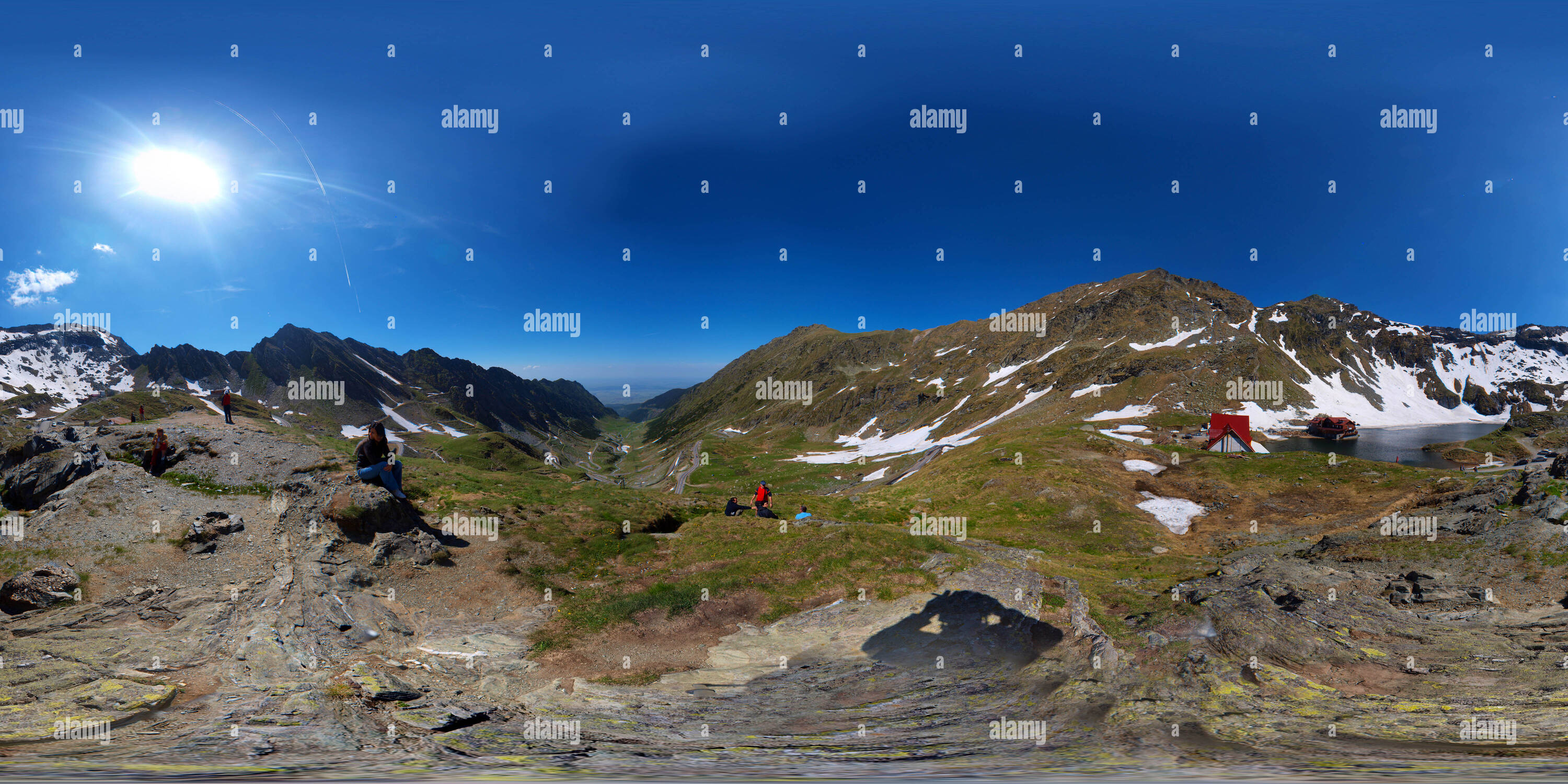 360 Grad Panorama Ansicht von Die Transfagarsan und die Balea See