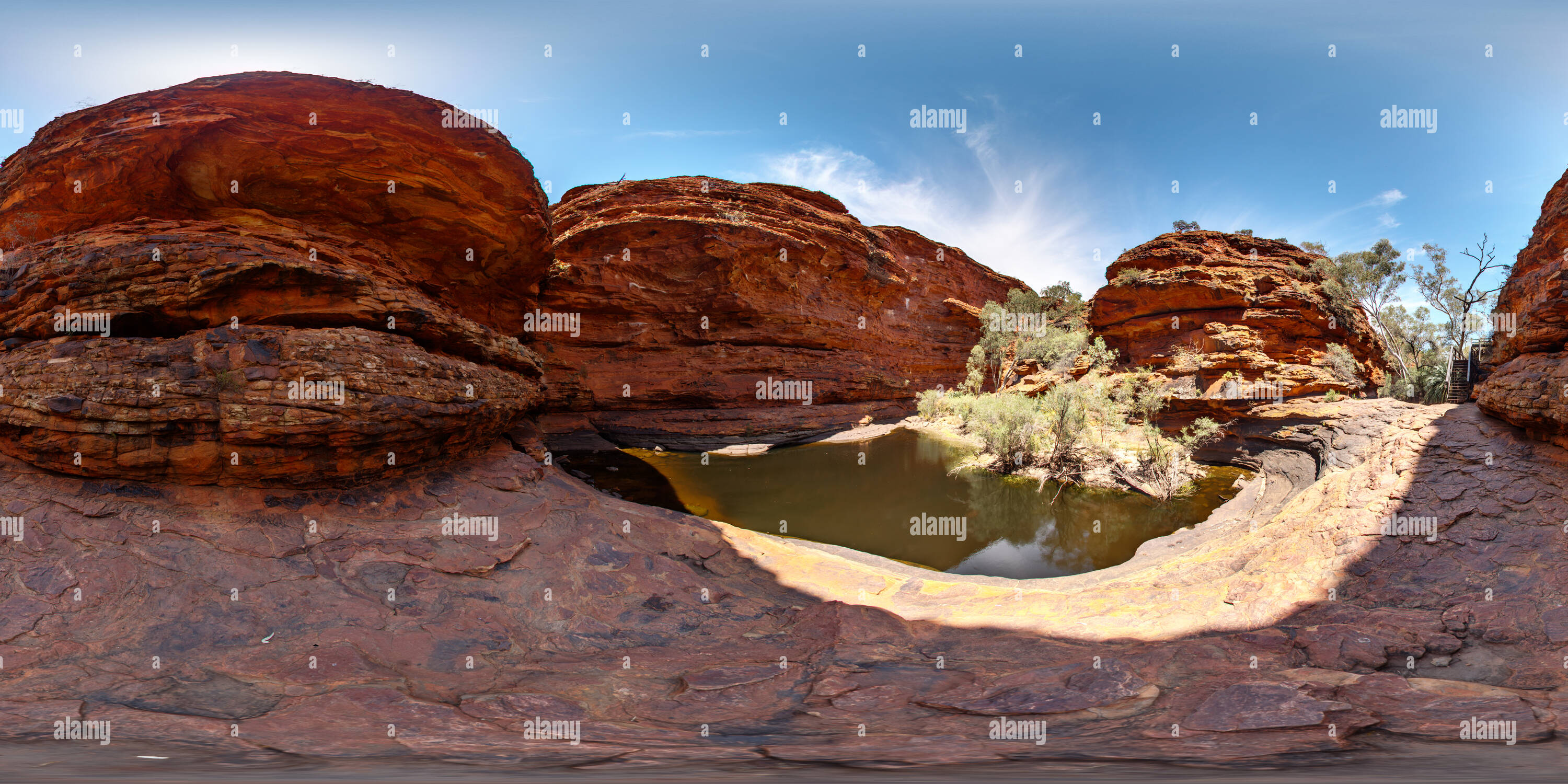 360 Grad Panorama Ansicht von Australien, NT, Watarrka National Park Kings Canyon Rim Walk, Garten Eden