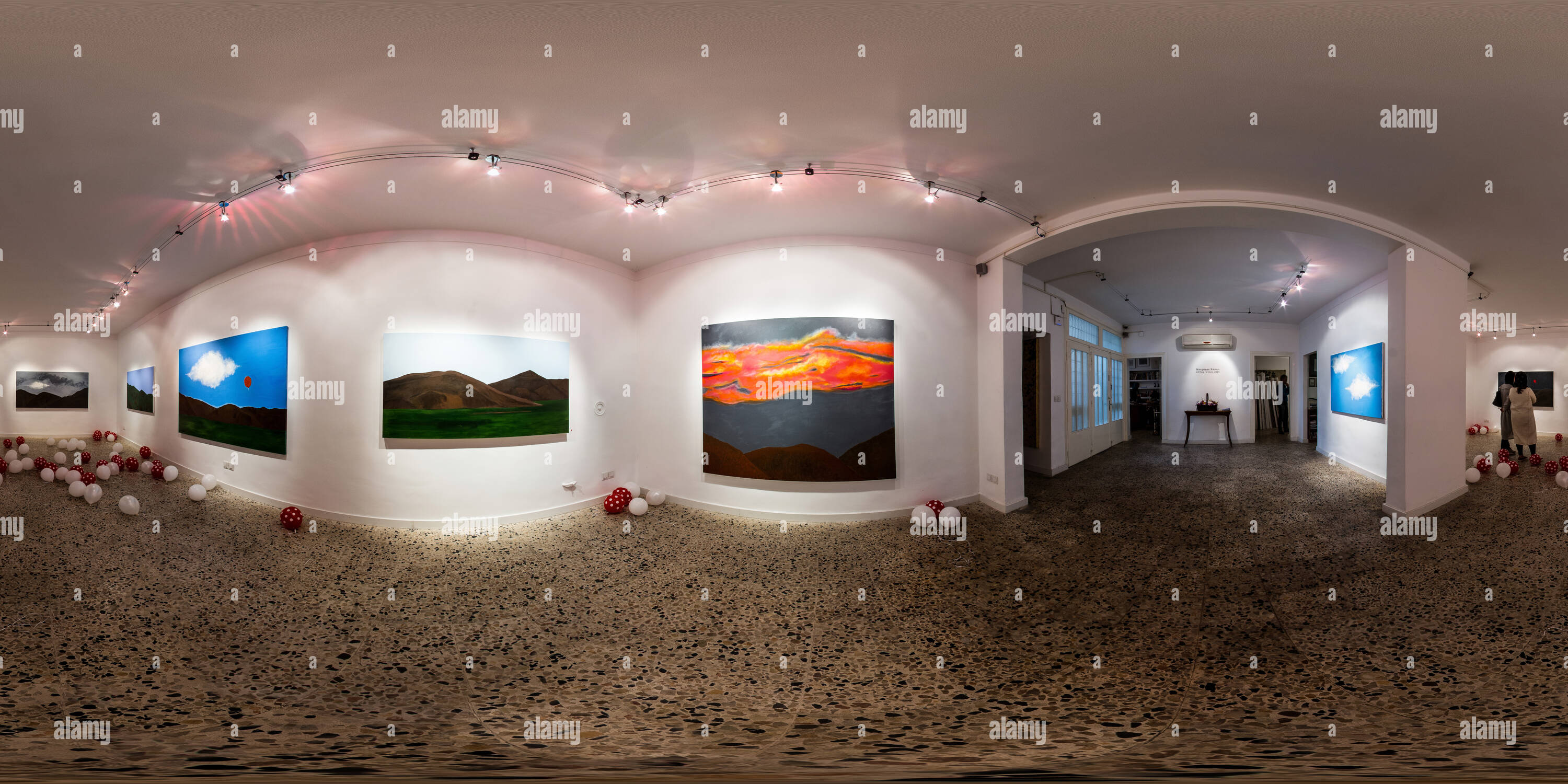 360 Grad Panorama Ansicht von Homa Kunst Galerie Mai 2015 Nargess Banan Estatic Vordach von Himmel, 02.