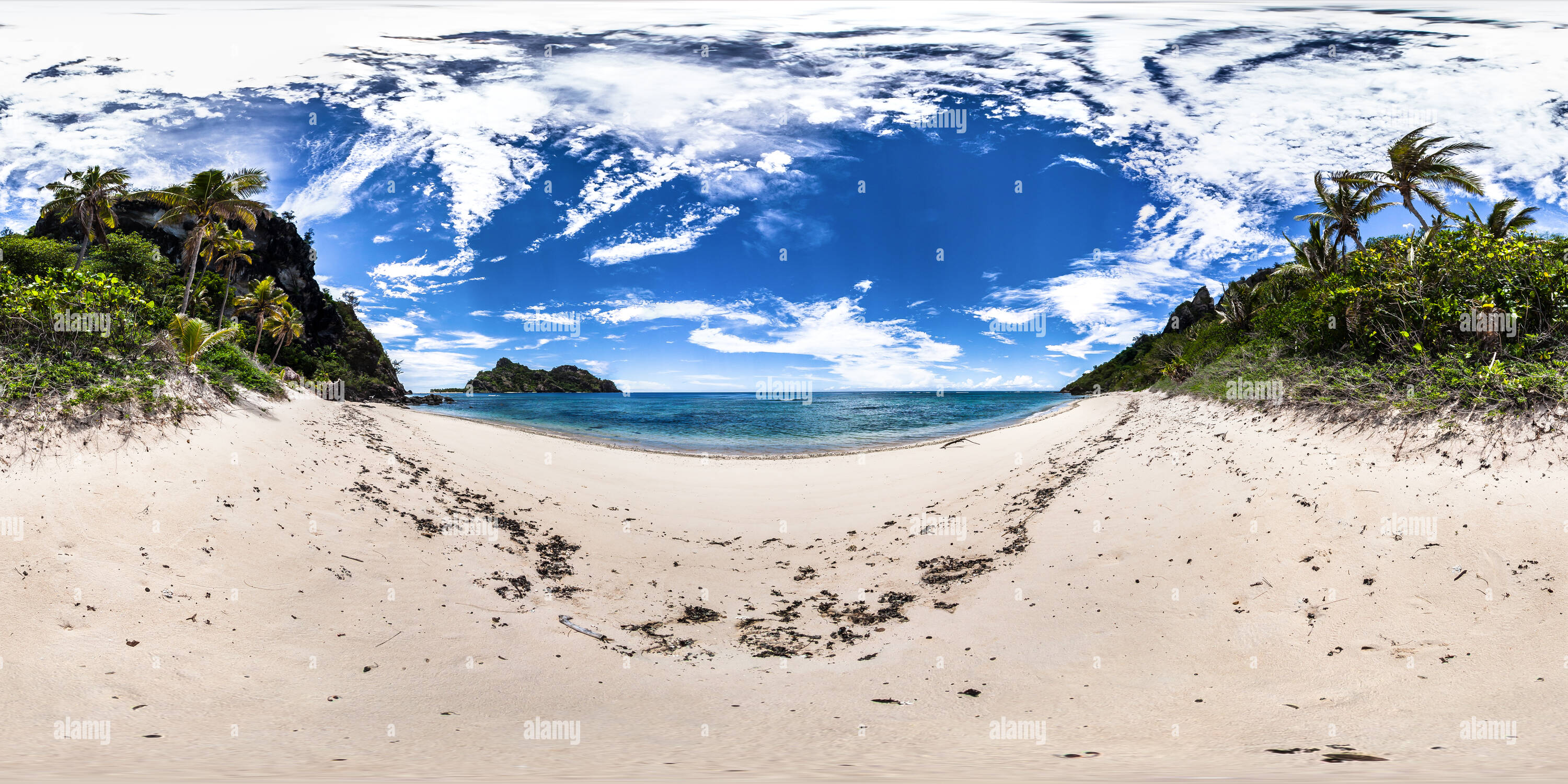 360 Grad Panorama Ansicht von Blick von Monu monuriki Island - Mamanuca Inselgruppe - Fidschi Inseln - Ozeanien