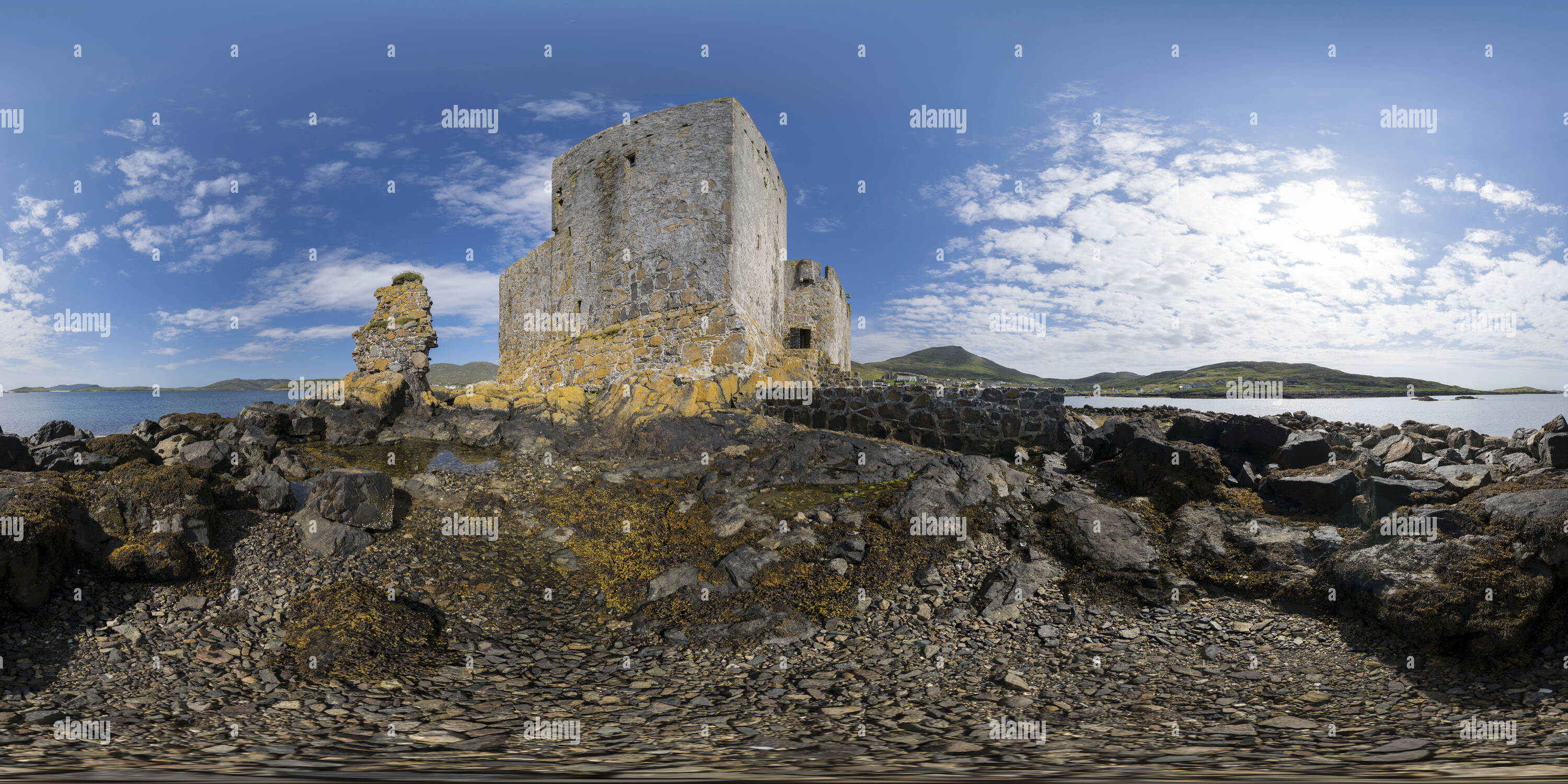 360 Grad Panorama Ansicht von Kisimul Castle, Castlebay, Barra