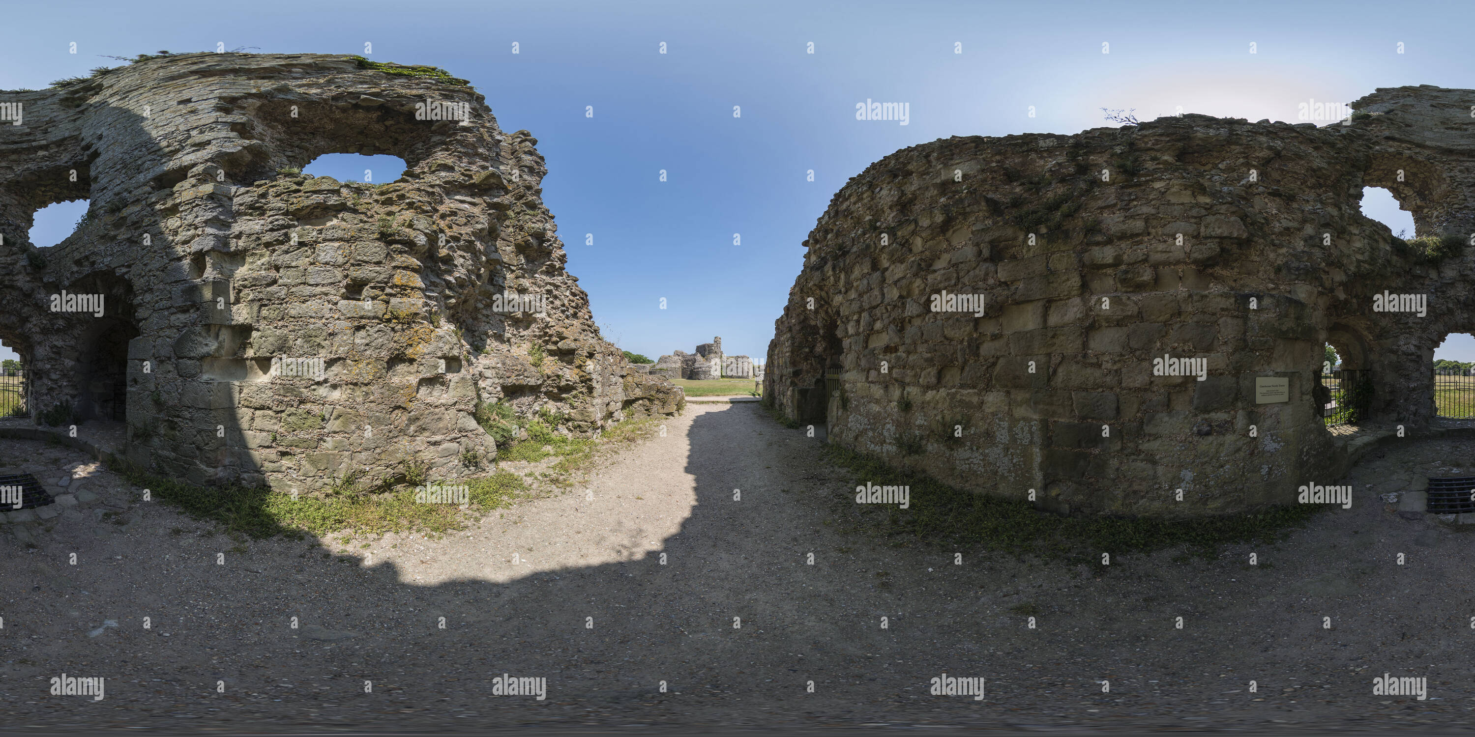 360 Grad Panorama Ansicht von Torhaus North Tower, Pevensey Castle