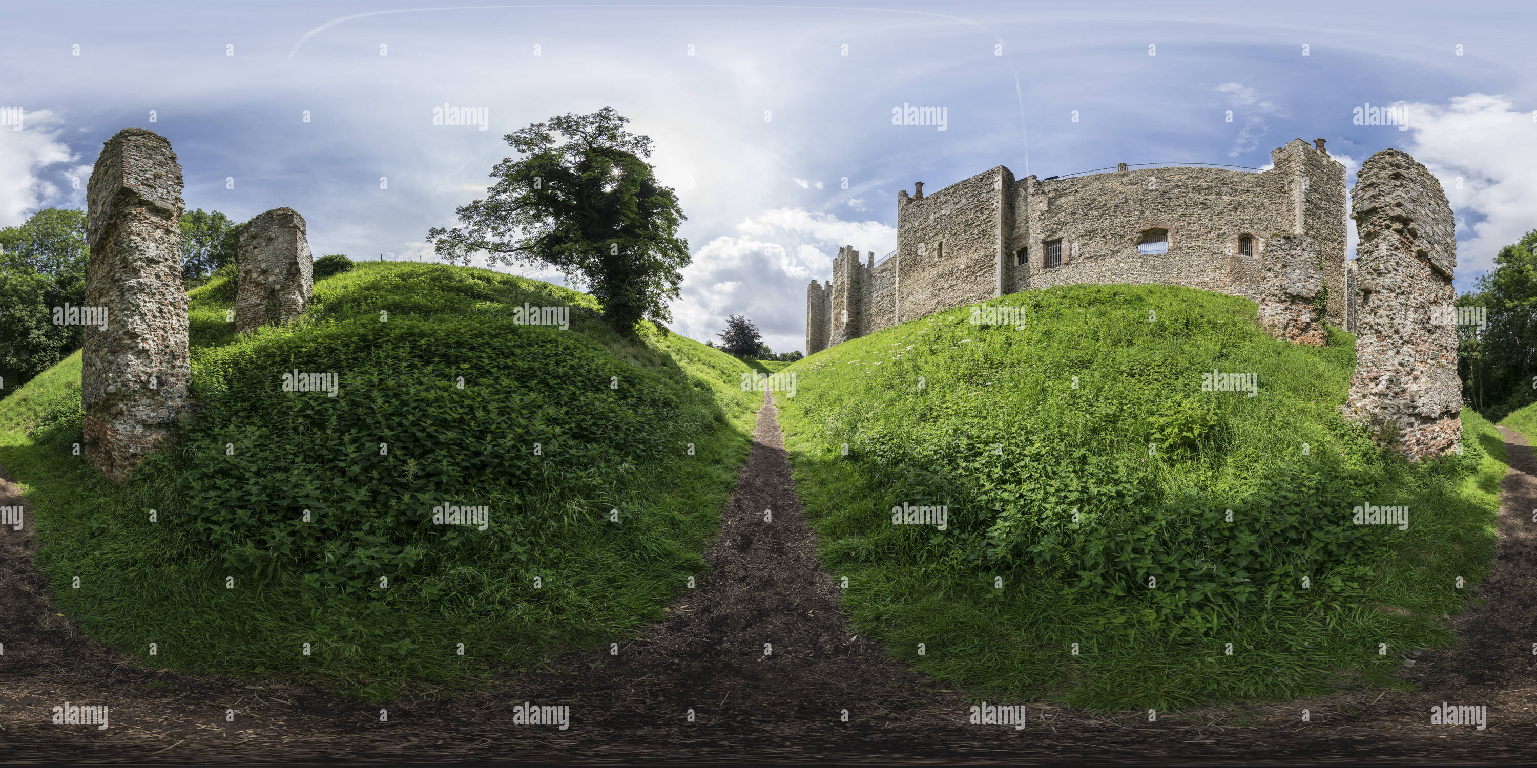 360 Grad Panorama Ansicht von Framlingham Castle, Suffolk