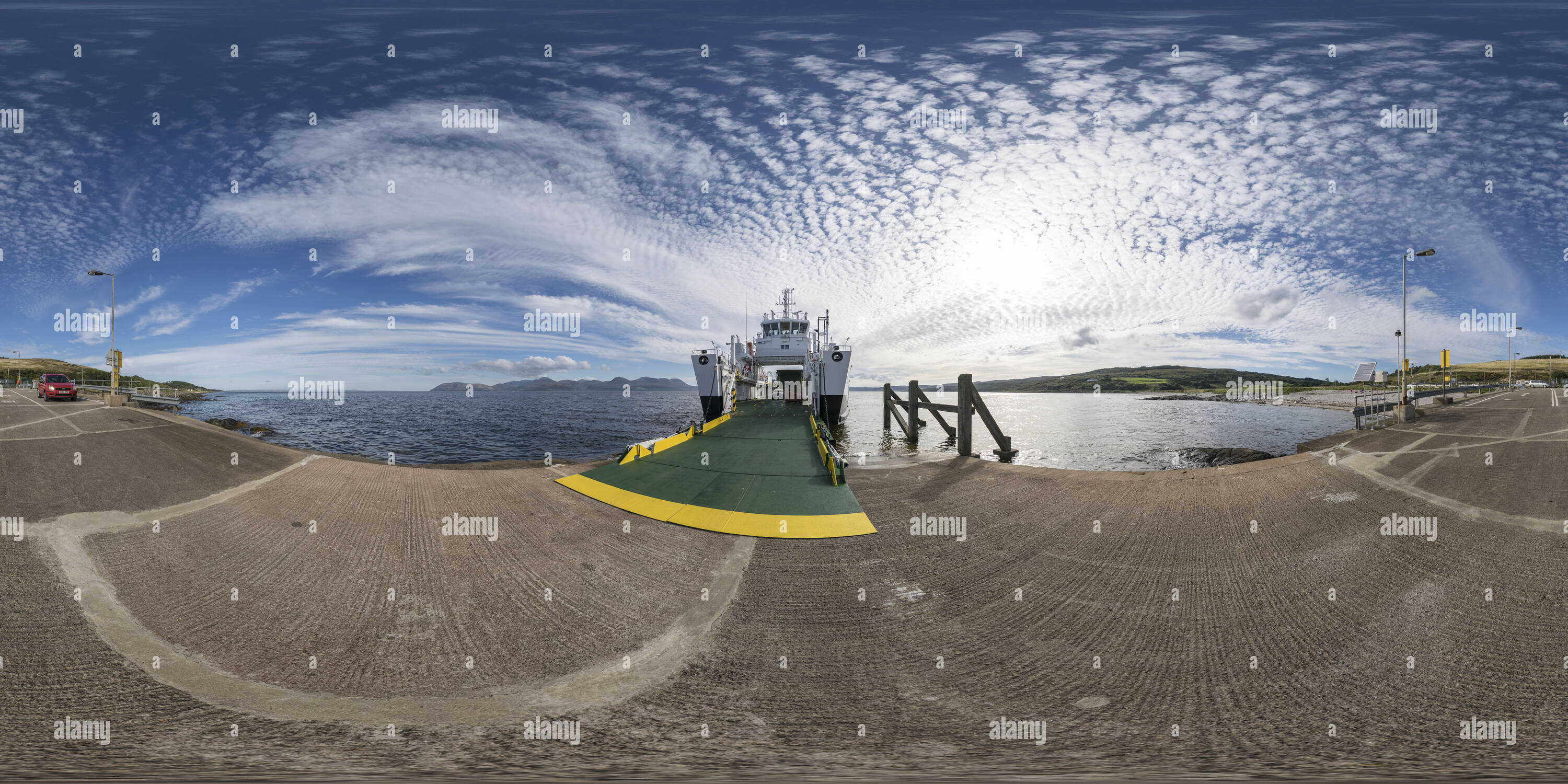 360 Grad Panorama Ansicht von Claonaig Ferry Terminal