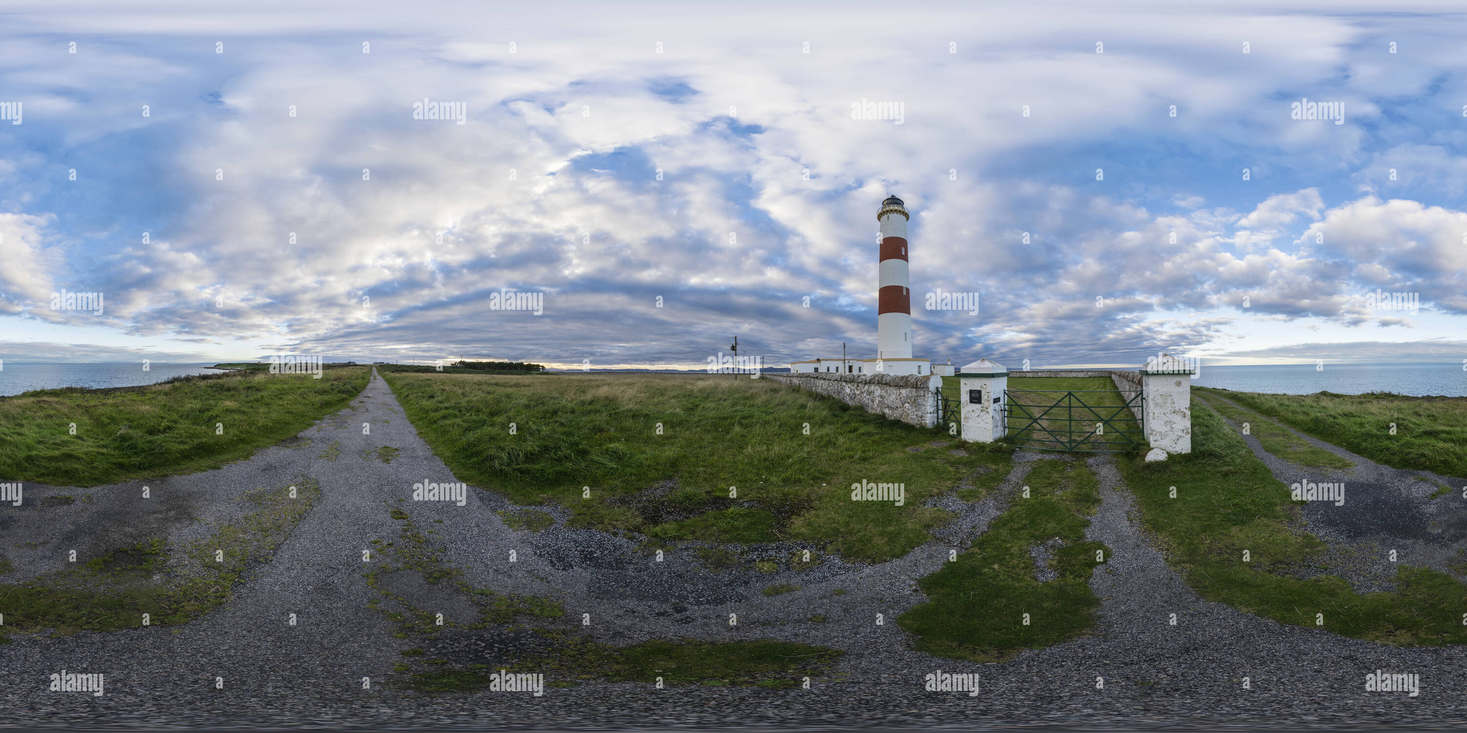 360 Grad Panorama Ansicht von Tarbat Ness Lighthouse, Nr. Umgebung