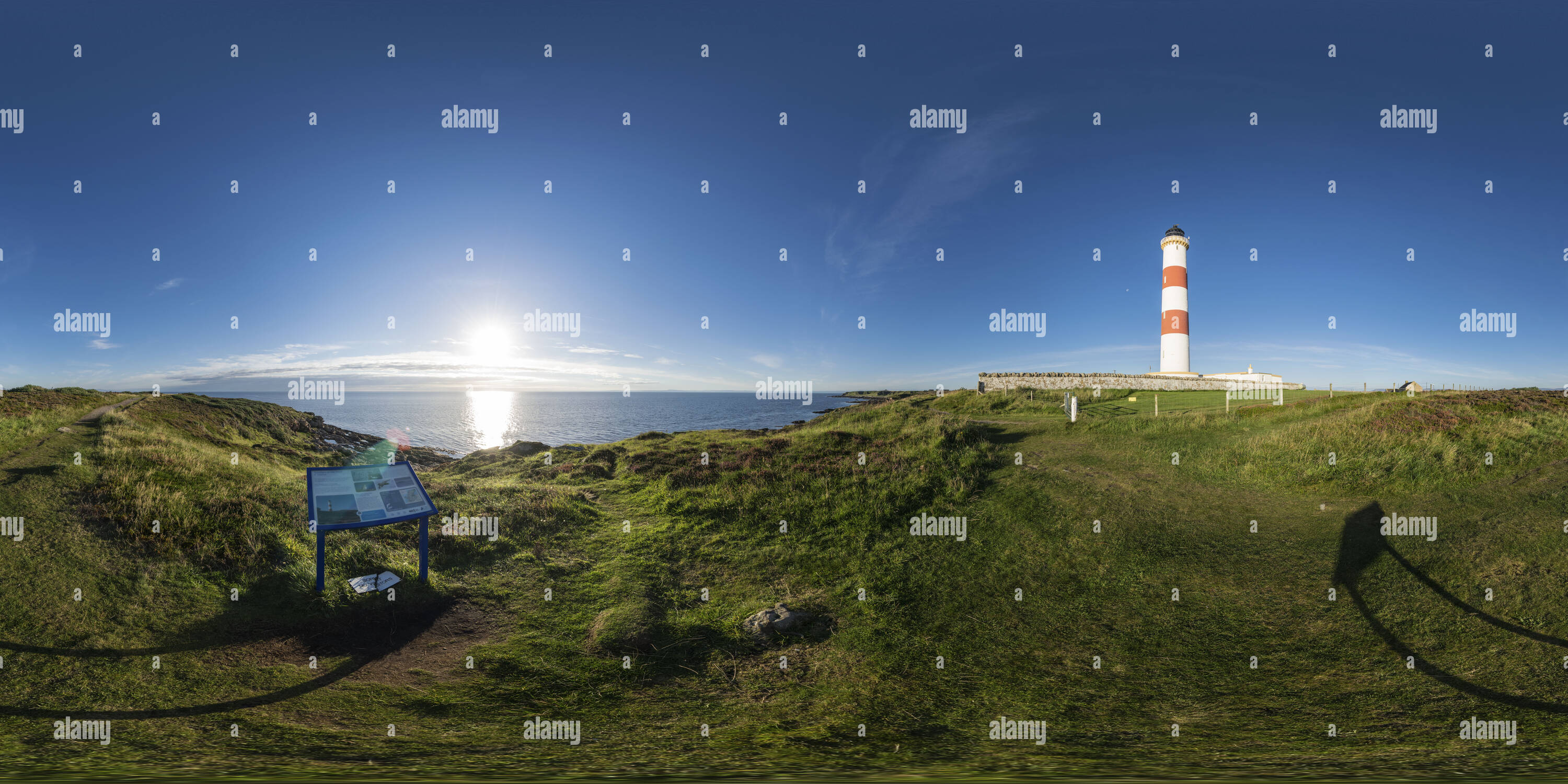 360 Grad Panorama Ansicht von Tarbat Ness Leuchtturm