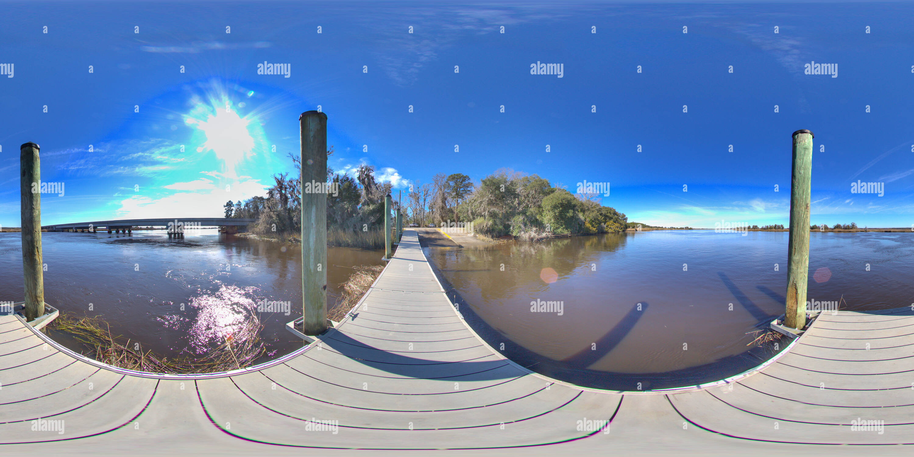 360 Grad Panorama Ansicht von Combahee Ferry Raid, Combahee River South Carolina