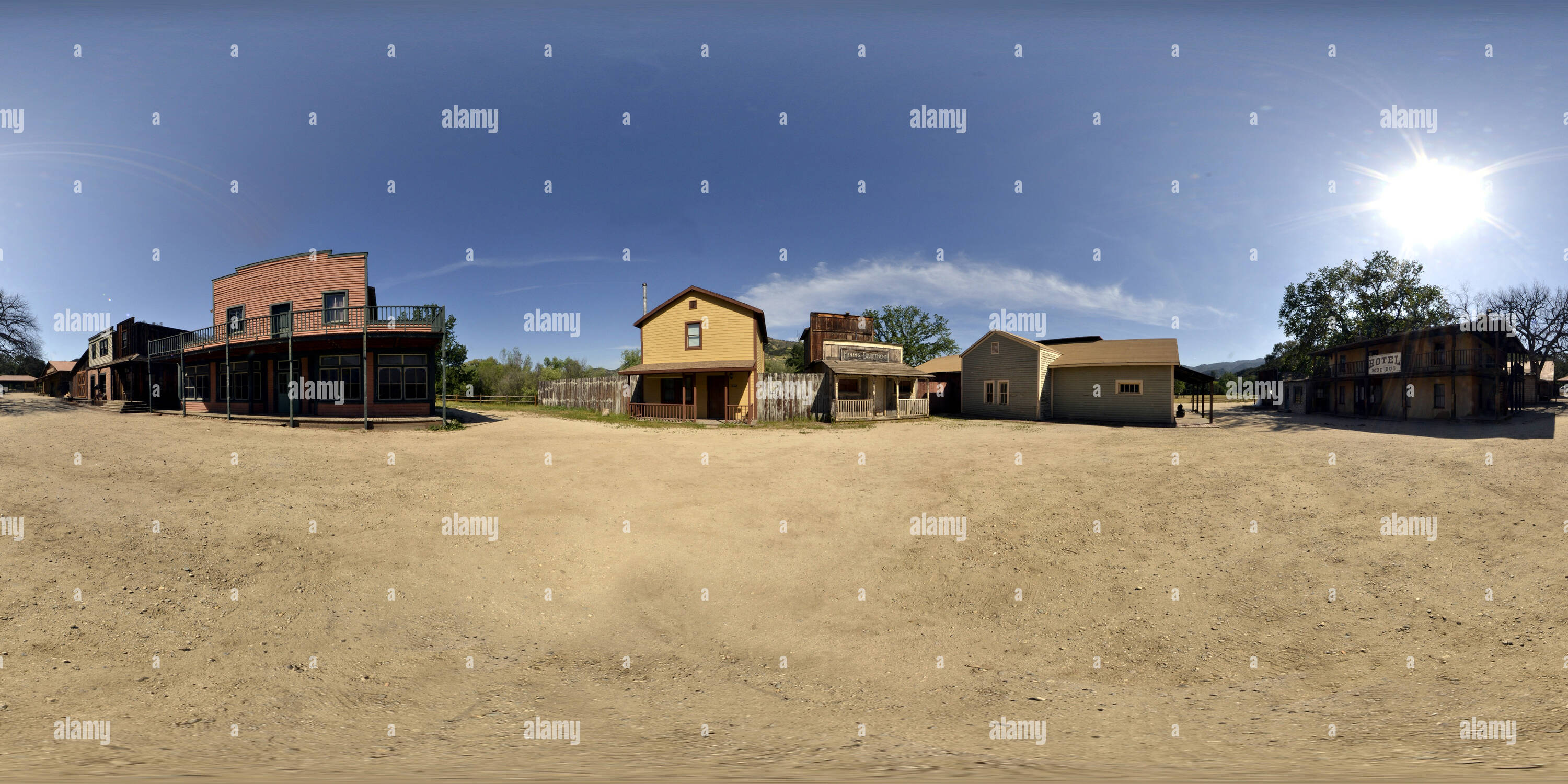 360 °-Ansicht auf Paramount Ranch - Old West Town Set #1 - Alamy