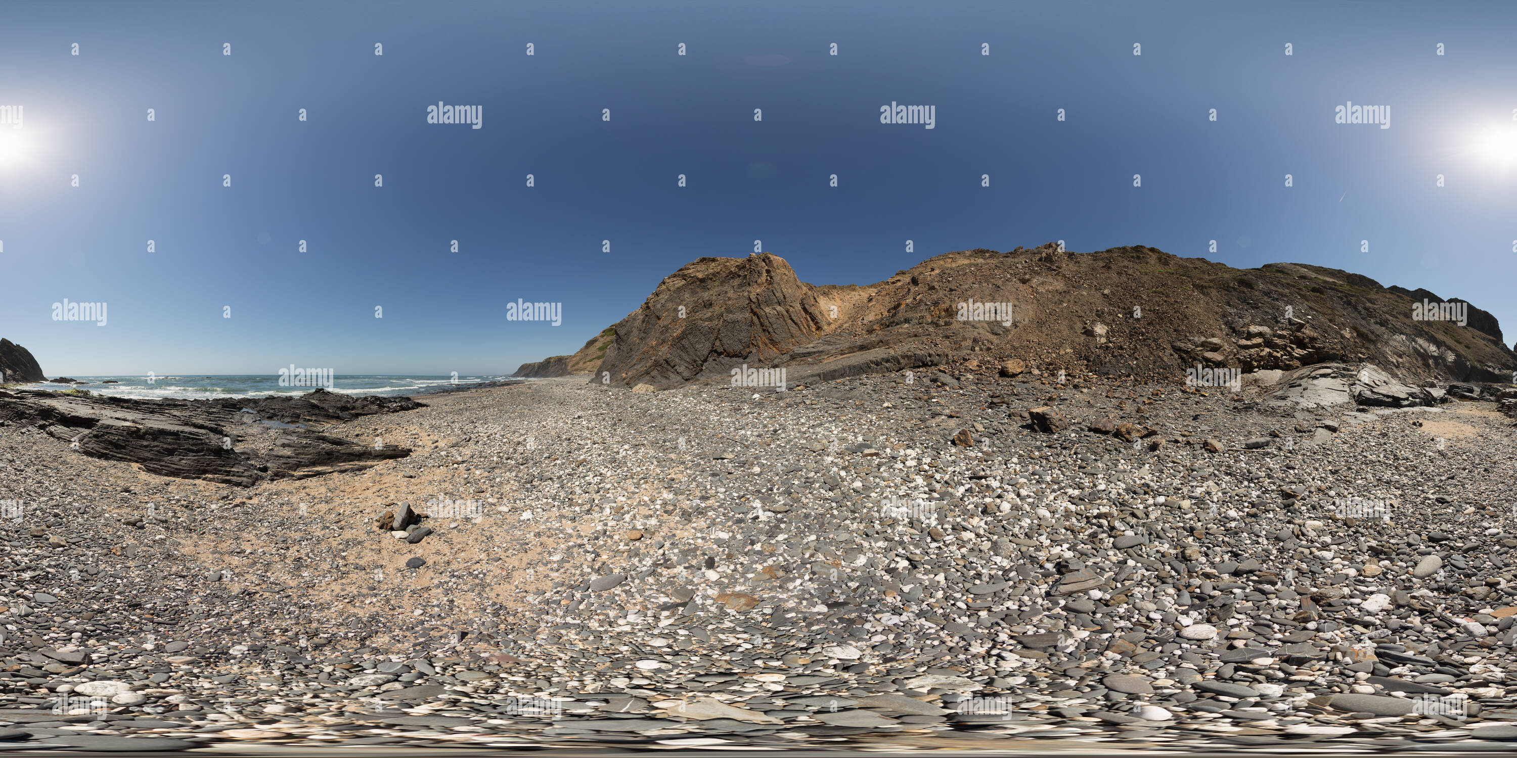 360 Grad Panorama Ansicht von Portugal - Praia do Vale Dos Homens