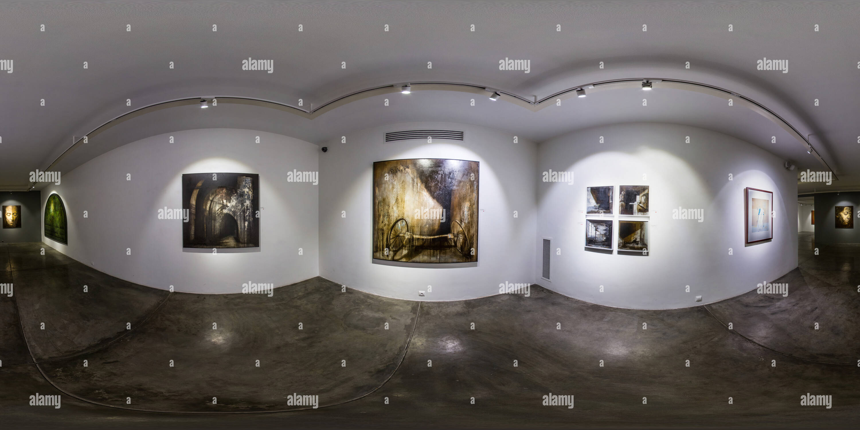 360 Grad Panorama Ansicht von Shirin Art Gallery Okt 2018 Gruppe Malerei Ausstellung 04.