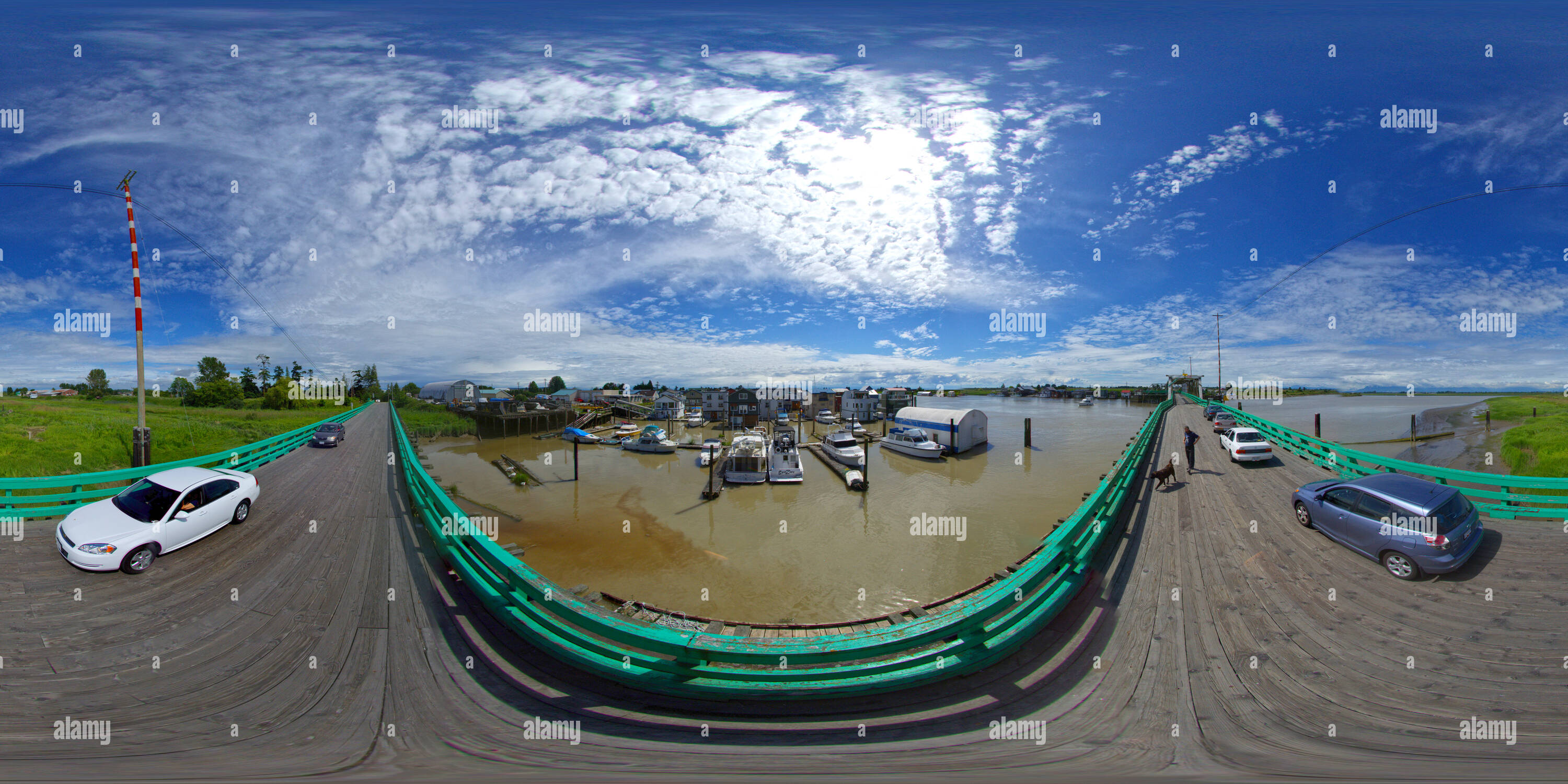 360 Grad Panorama Ansicht von Westham Island Bridge